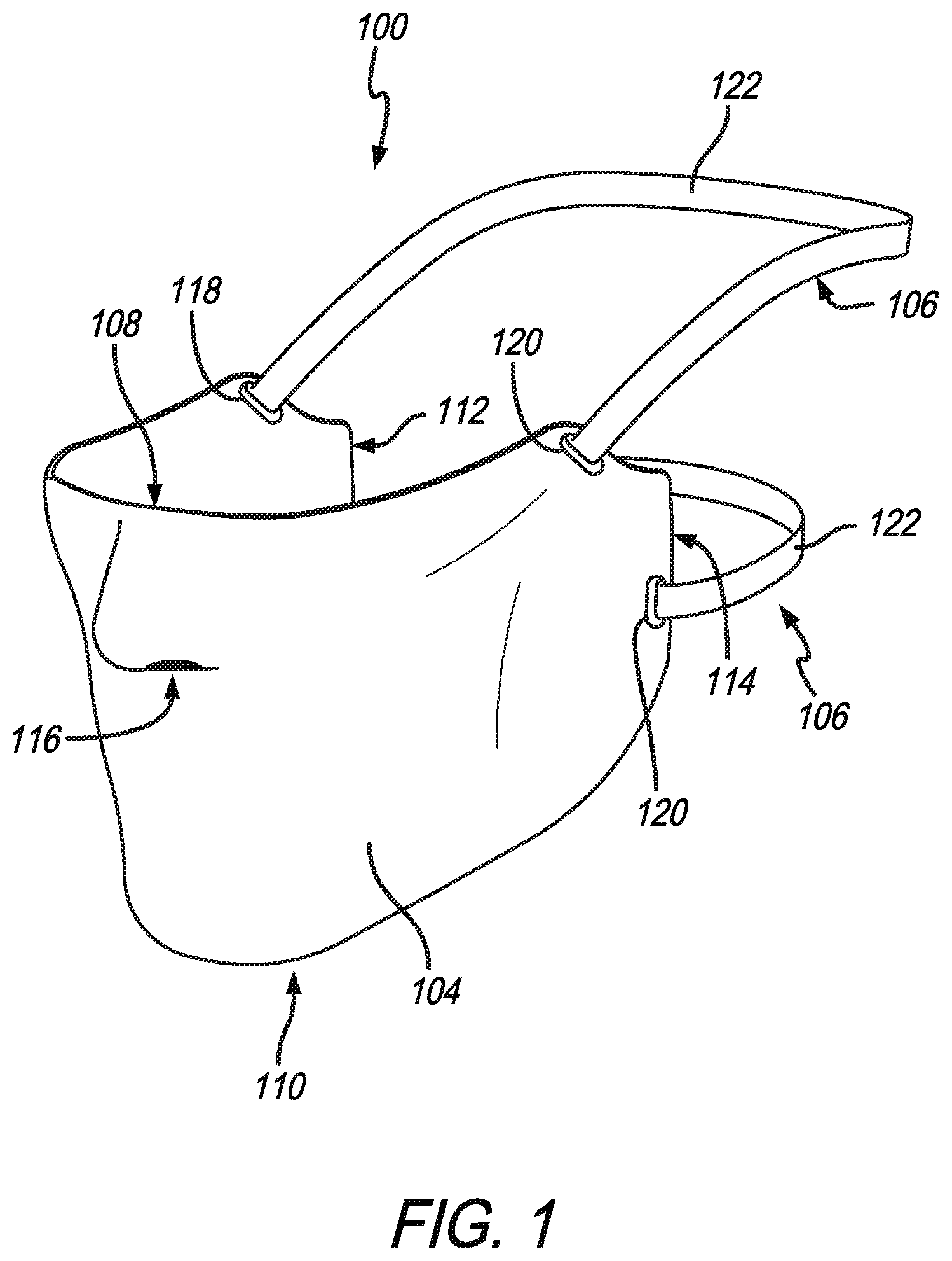 Patent US11771589 — Molded cooling and heating face mask — Figure 1