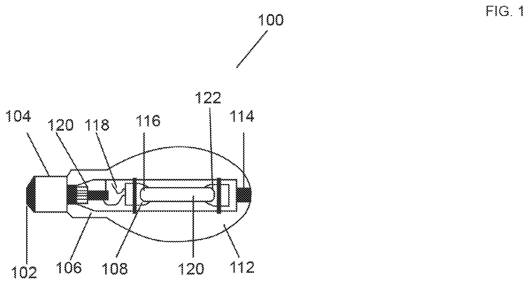 Patent US11771789 Figure 1 – General illumination LED system including far UV C