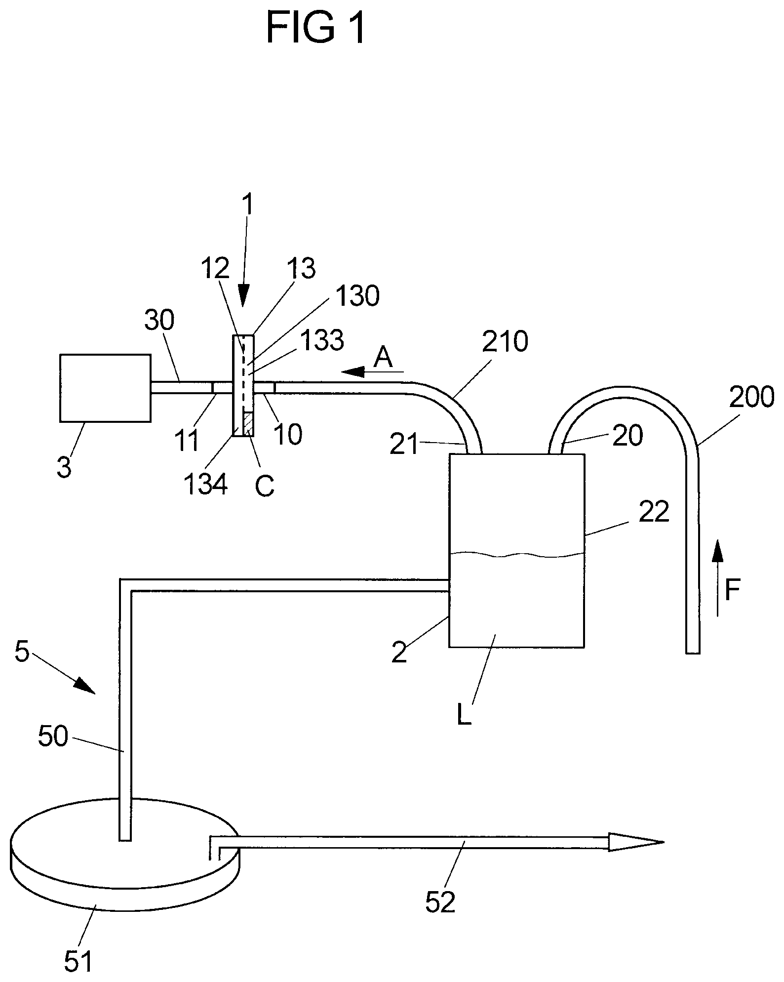 Patent US11771813 — Hydrophobic filter for filtering an airflow or another gaseous flow in a medical application — Figure 1