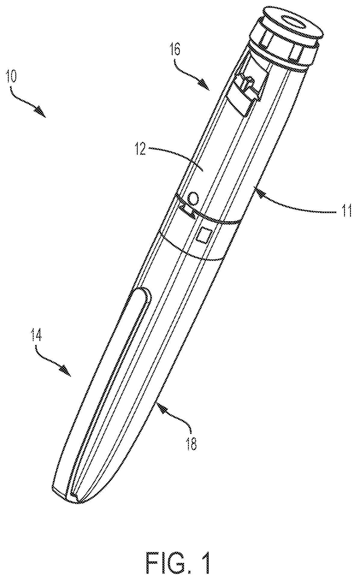 Patent US11771837 Figure 1 – Medication delivery device with sensing system