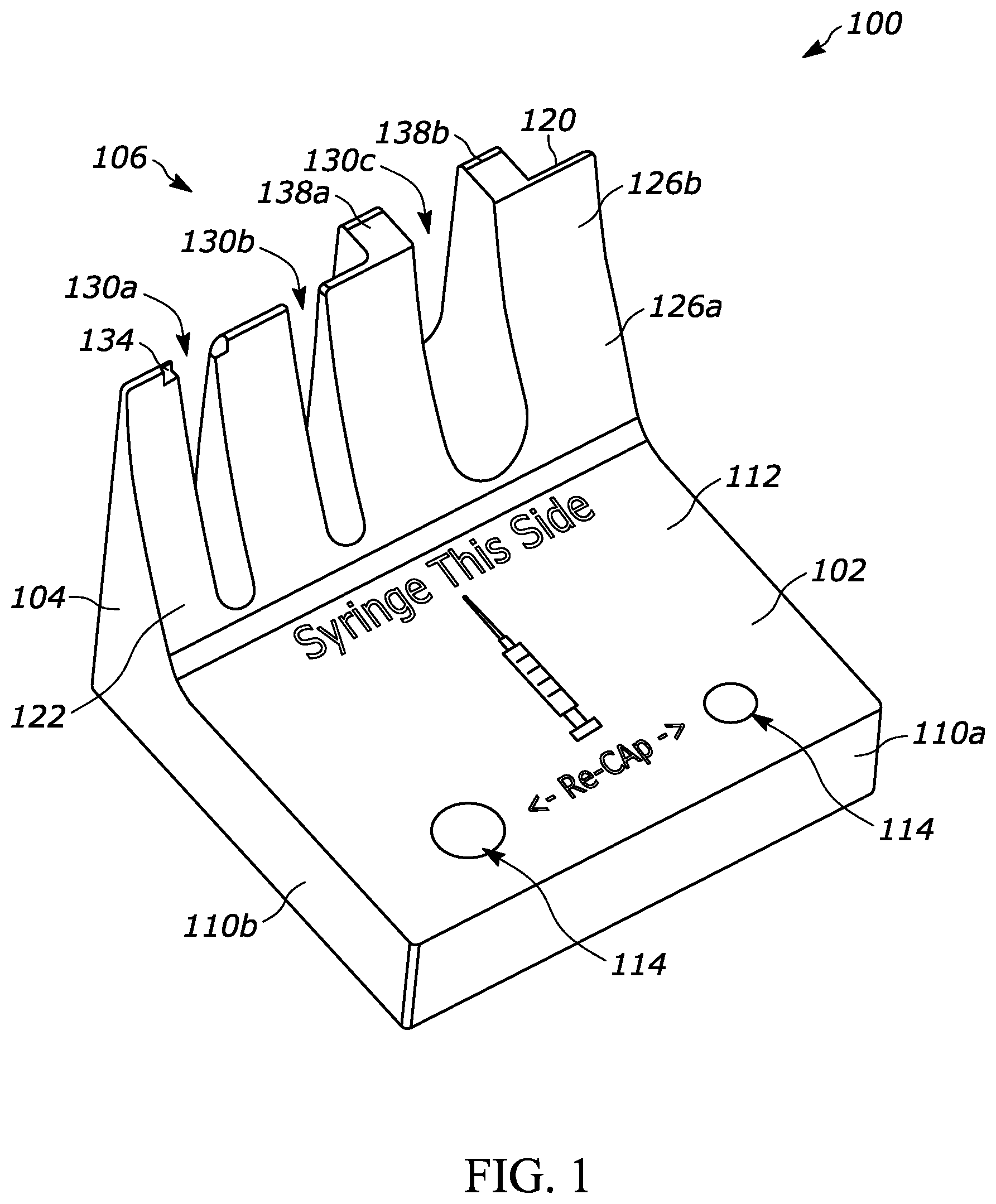 Patent US11771844 — Syringe de-capper device — Figure 1