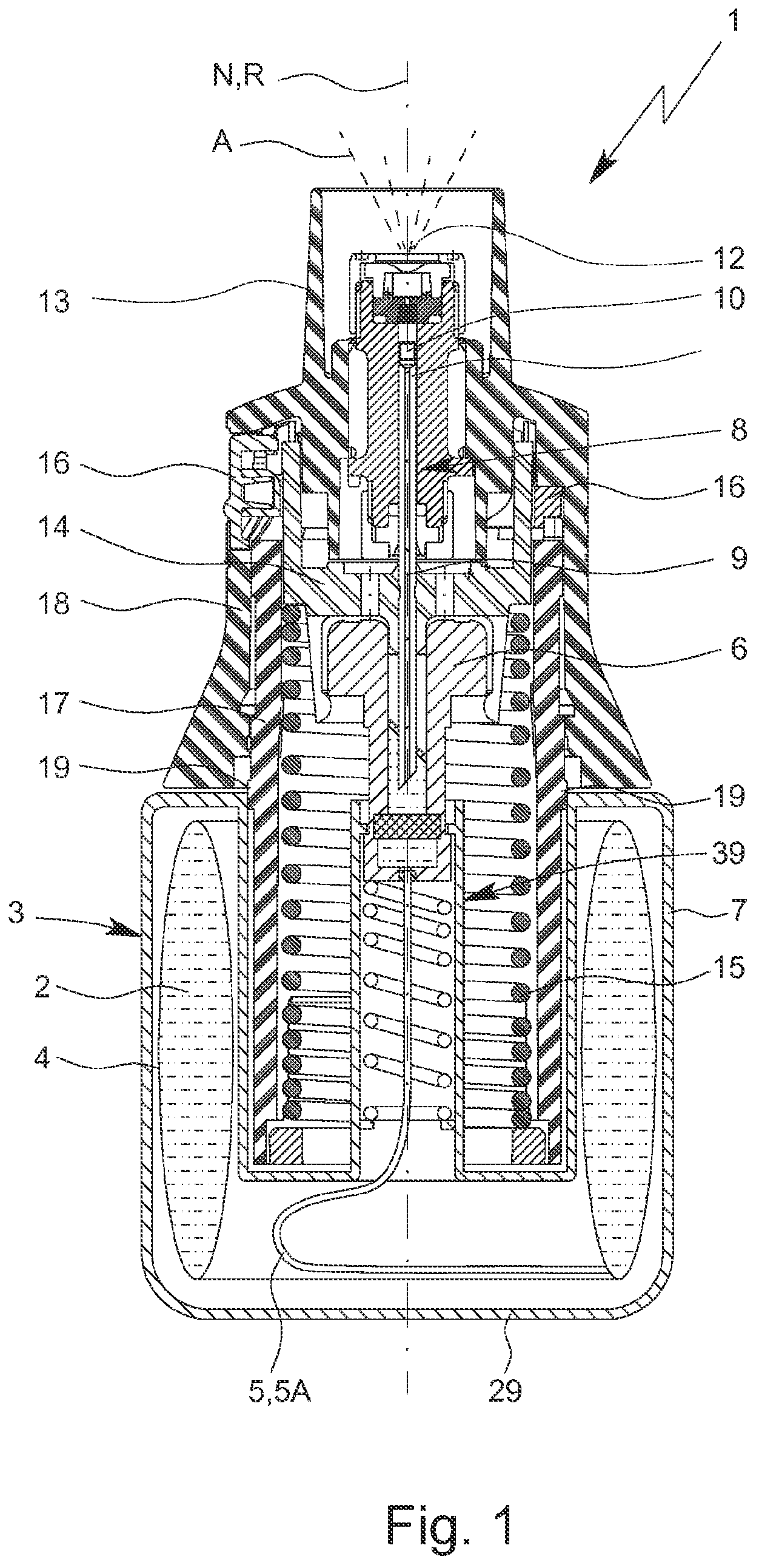 Patent US11771848 — Nebulizer and reservoir — Figure 1