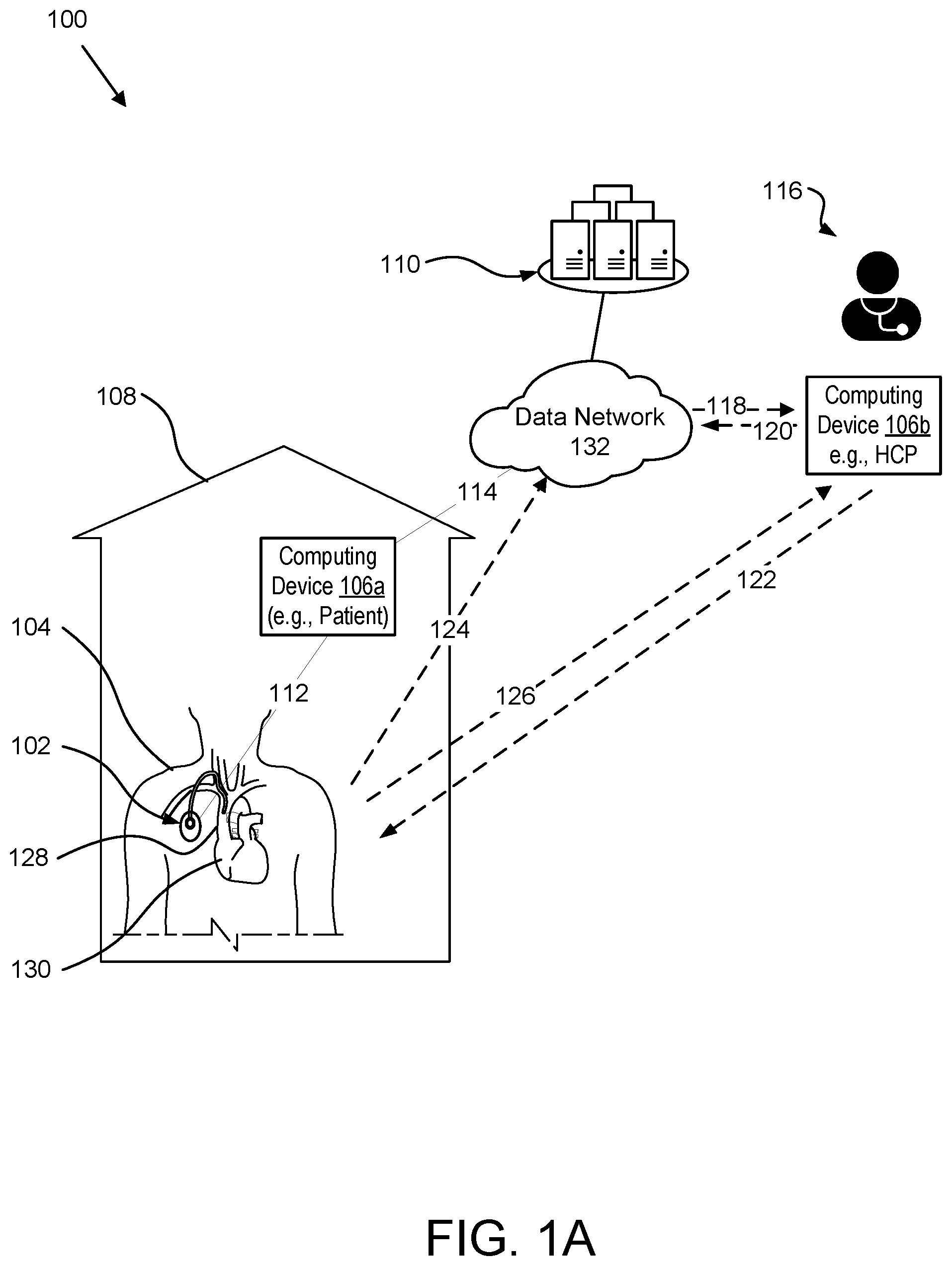 Patent US11771880 — Implantable venous access port with remote physiological monitoring capabilities — Figure 1