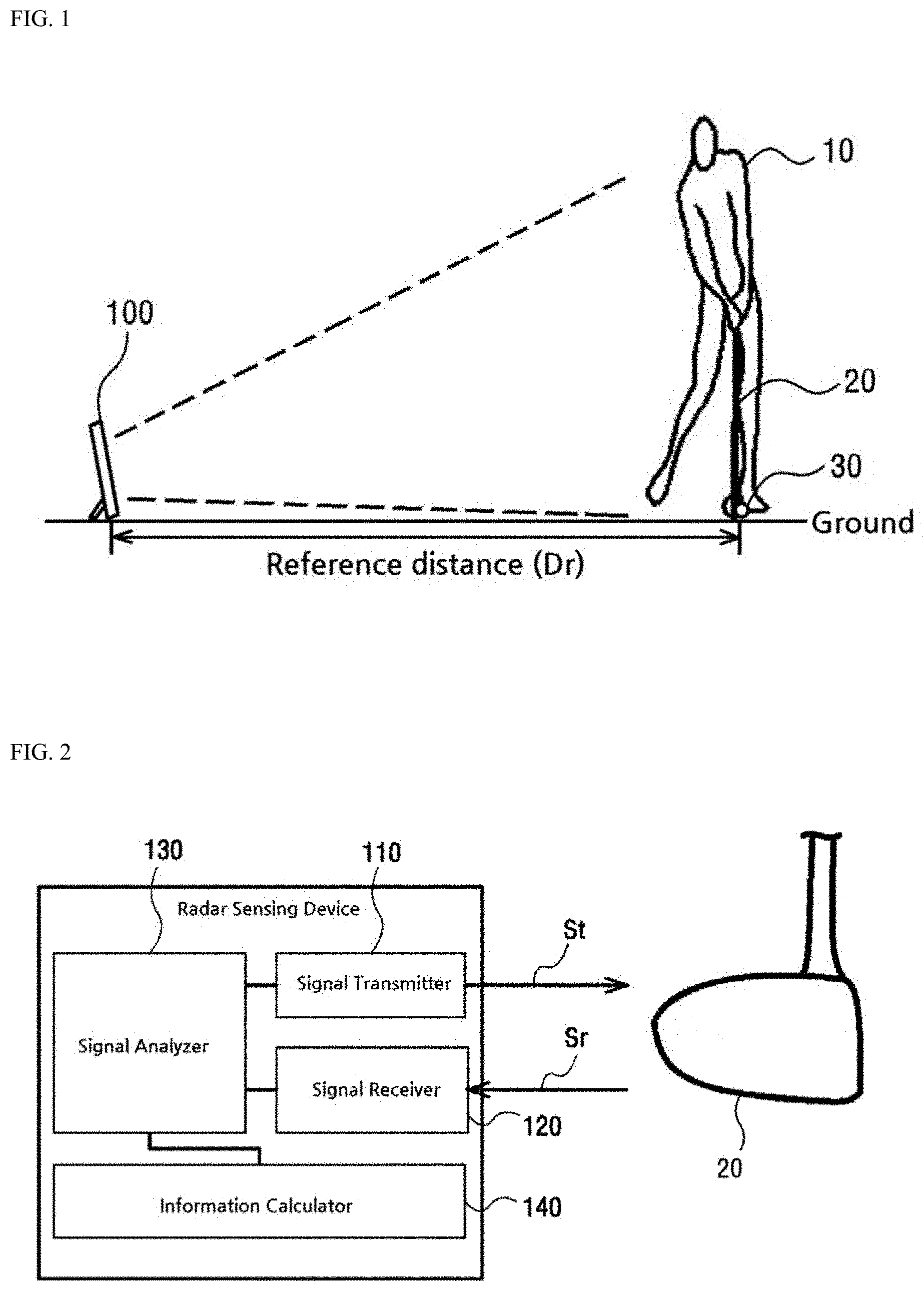 Patent US11771954 — Method for calculating a swing trajectory of a golf club using radar sensing data, a radar sensing device using the same, and a recording medium readable by a computing device recording the method — Figure 1
