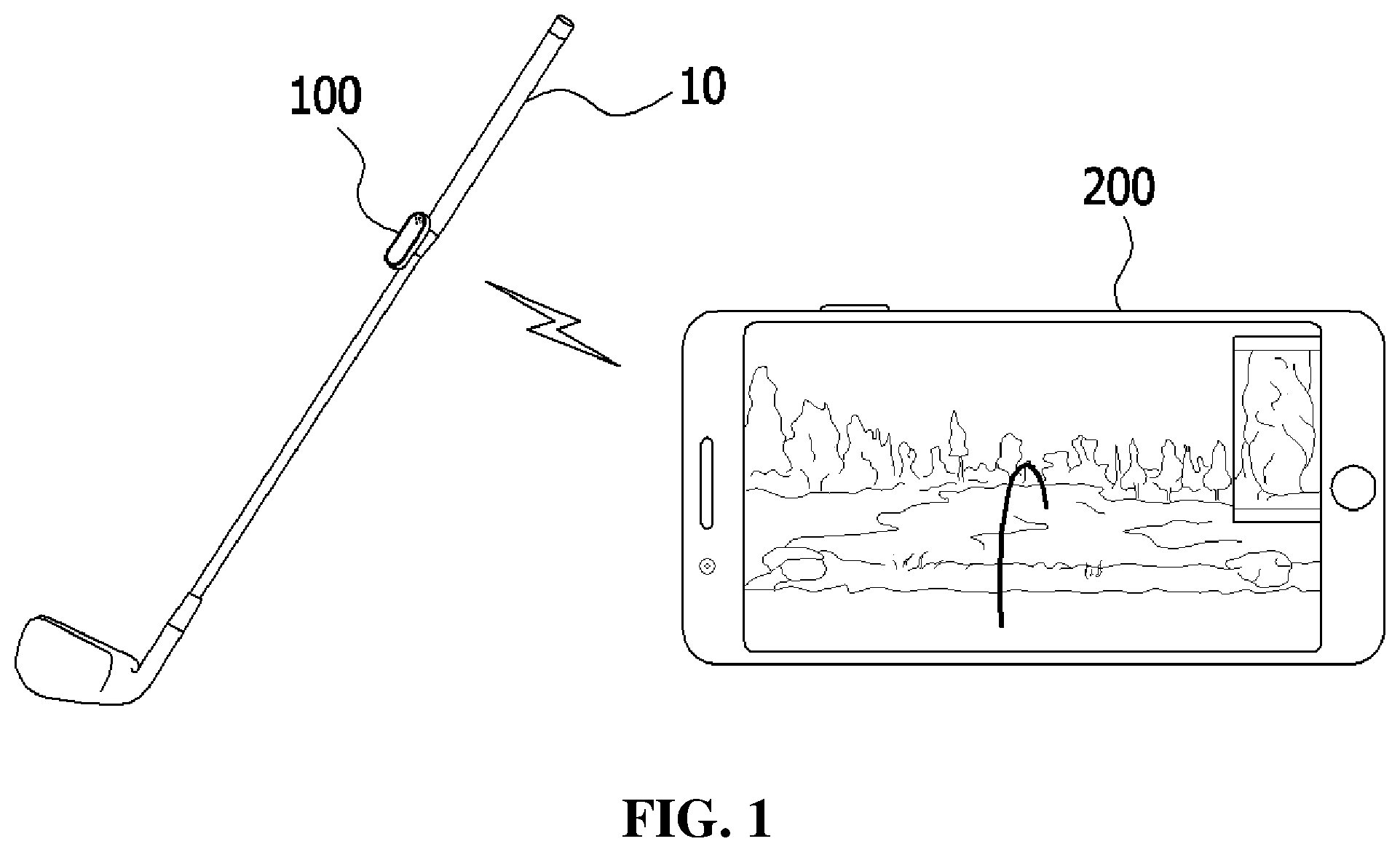 Patent US11771956 — Swing analysis device — Figure 1