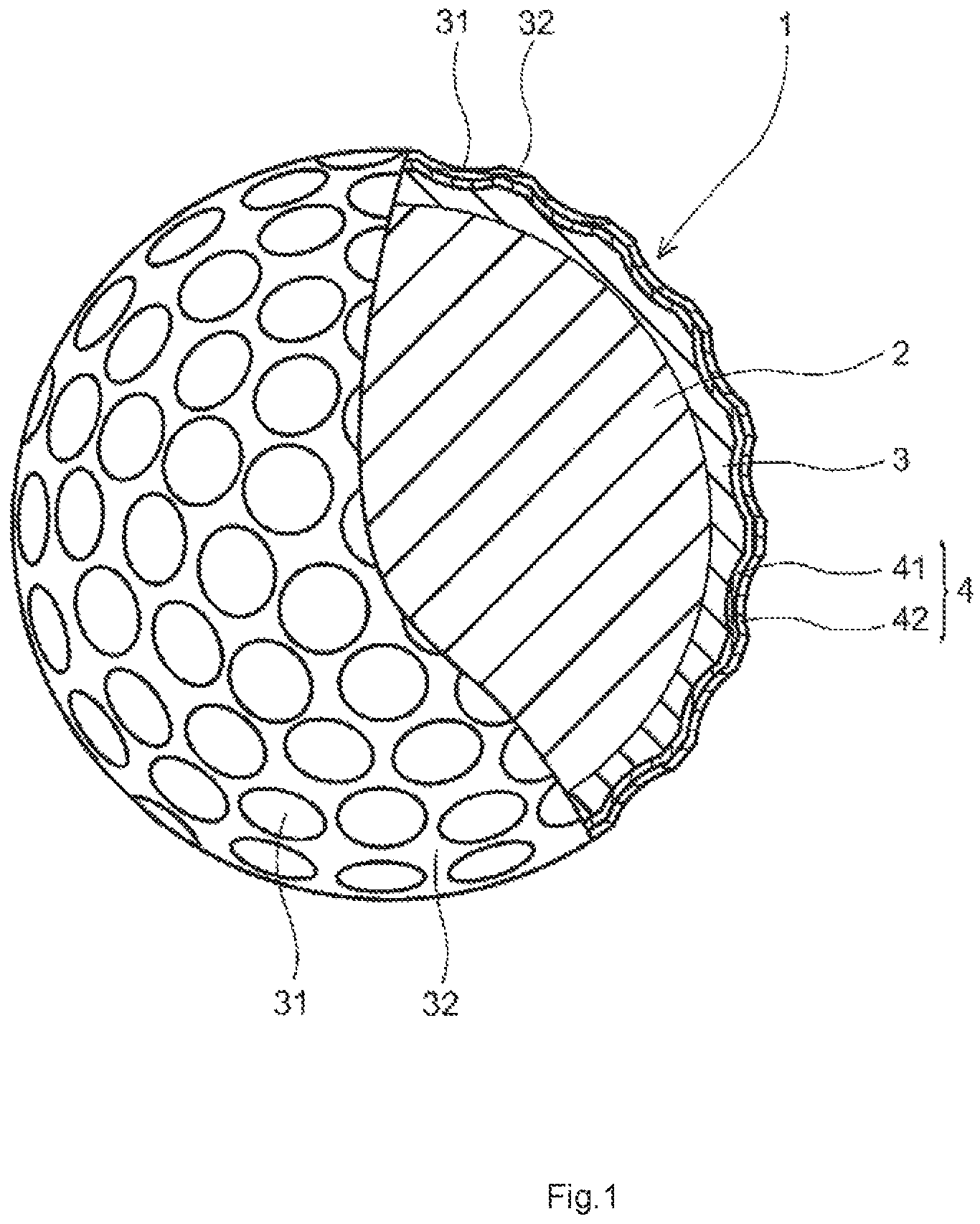 Patent US11771959 — Golf ball — Figure 1