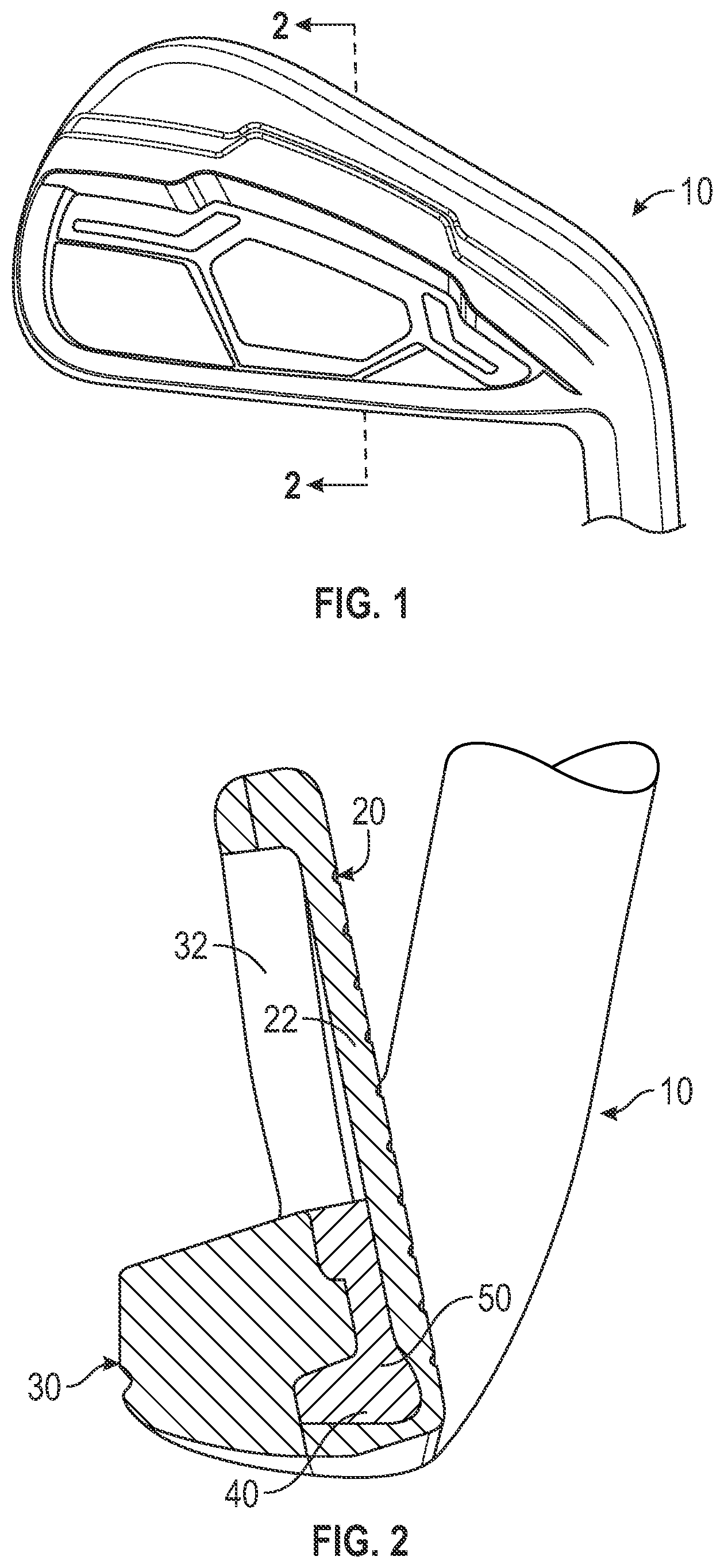 Patent US11771966 — Golf club head comprising microscopic bubble material — Figure 1