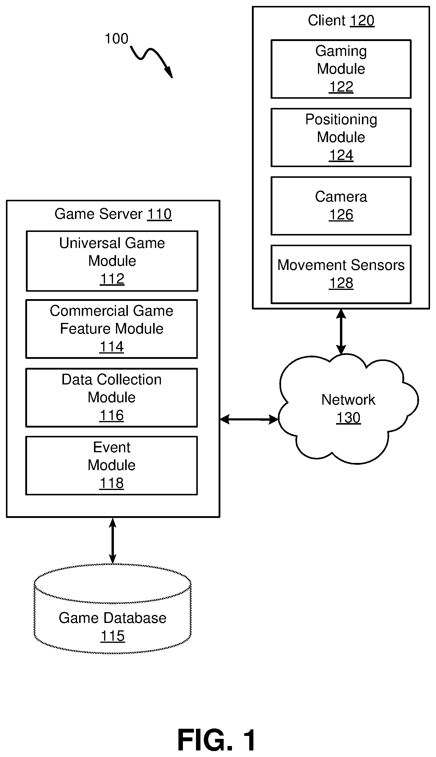 Patent US11771996 Figure 1 – Verifying a player's real world location using image data of a landmark corresponding to a verification pathway