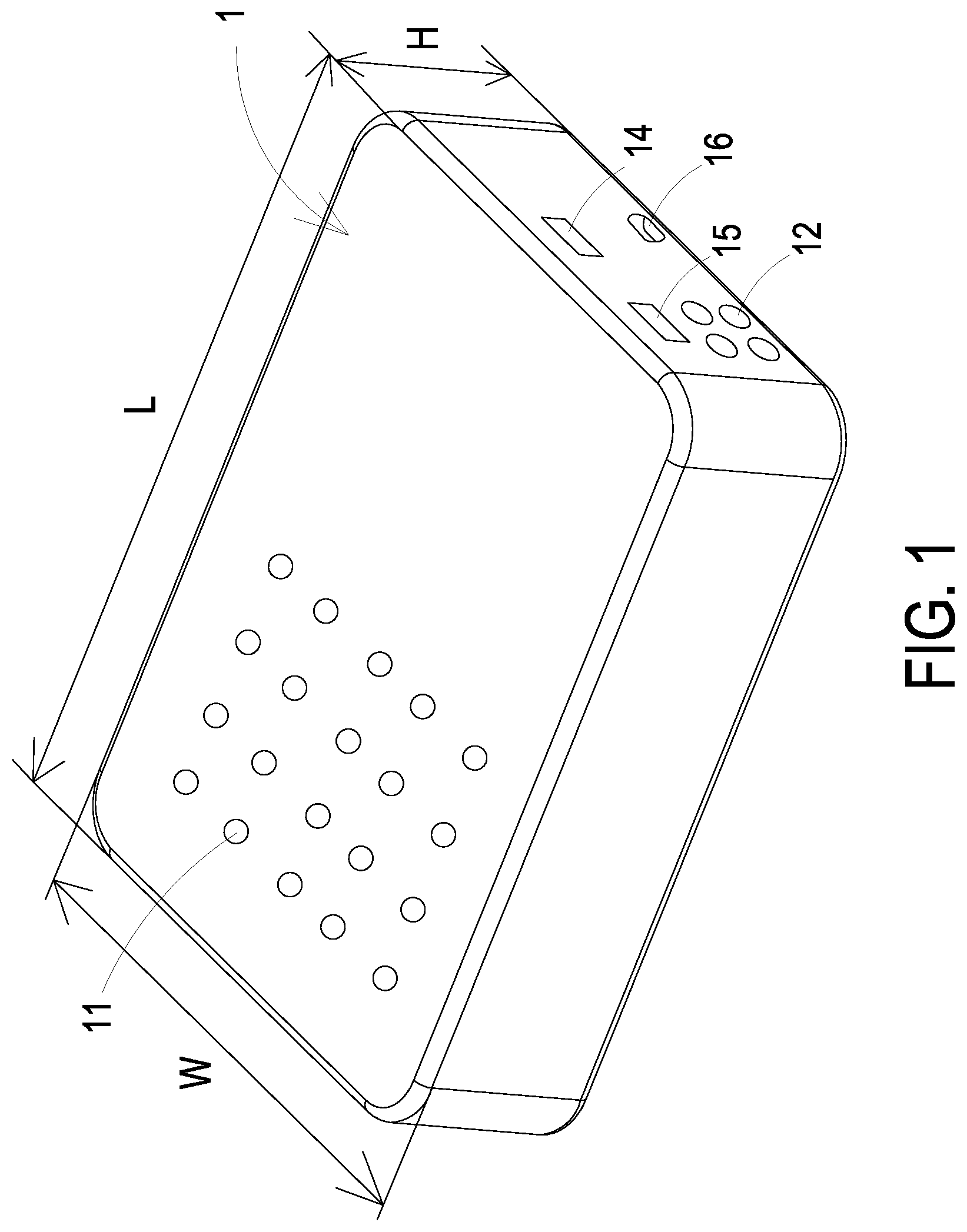 Patent US11772030 — Miniature gas detection and purification device — Figure 1