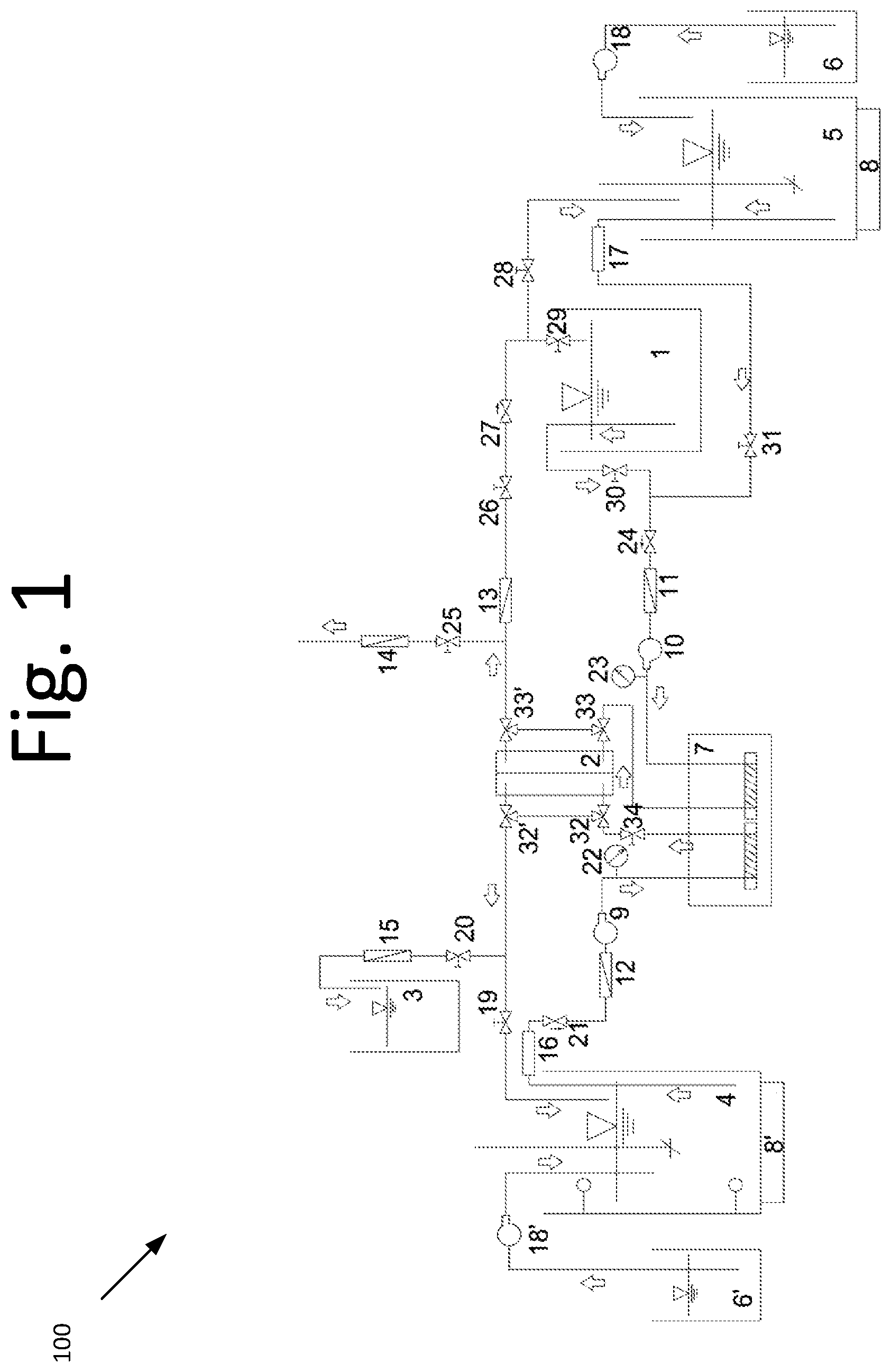 Patent US11772050 — Online cleaning system for micro-polluted nanofiltration membranes using forward osmosis and process of online cleaning system — Figure 1