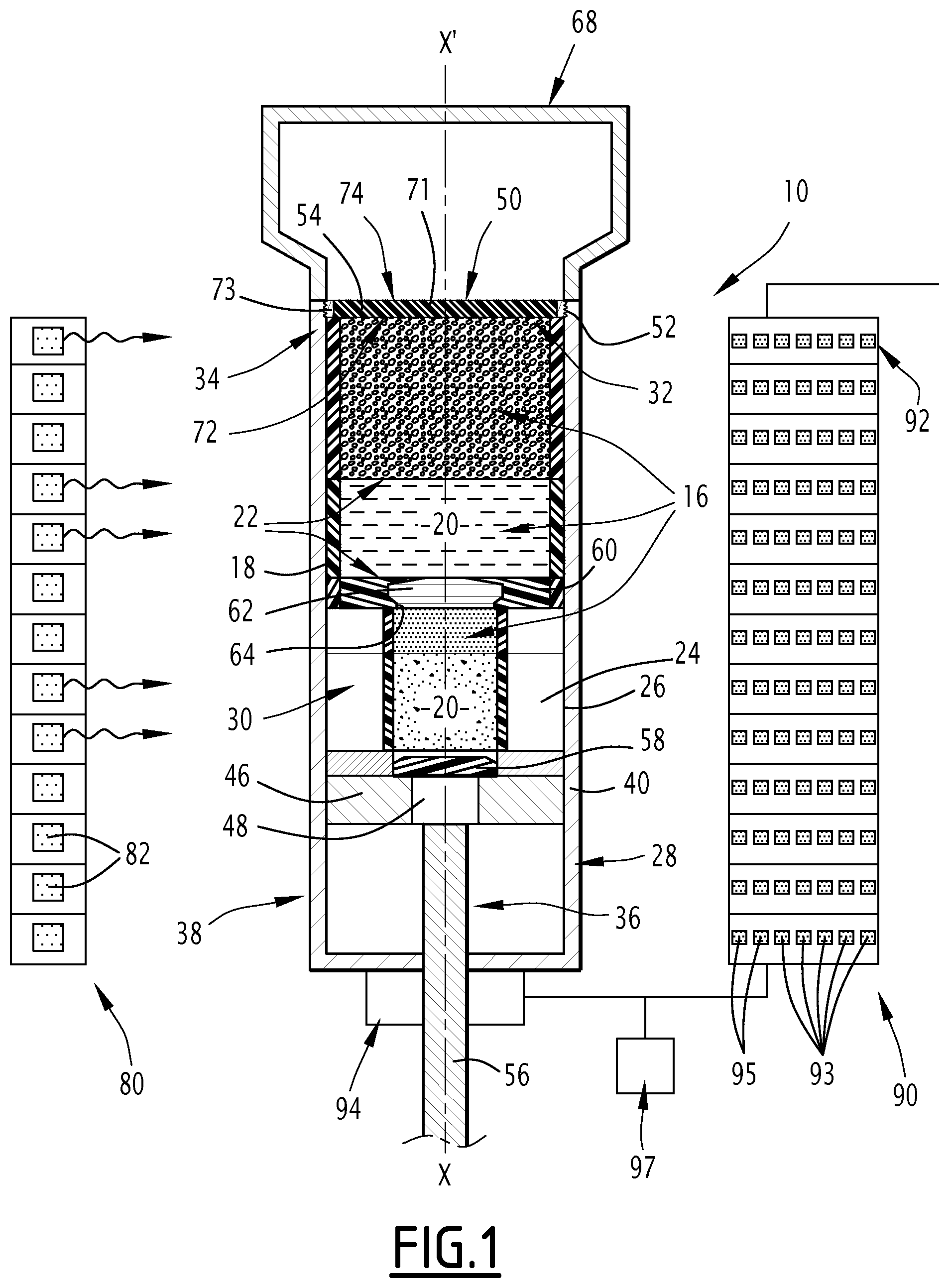 Patent US11772060 Figure 1 – Device for preparing a cosmetic composition, set of capsules and associated preparation process