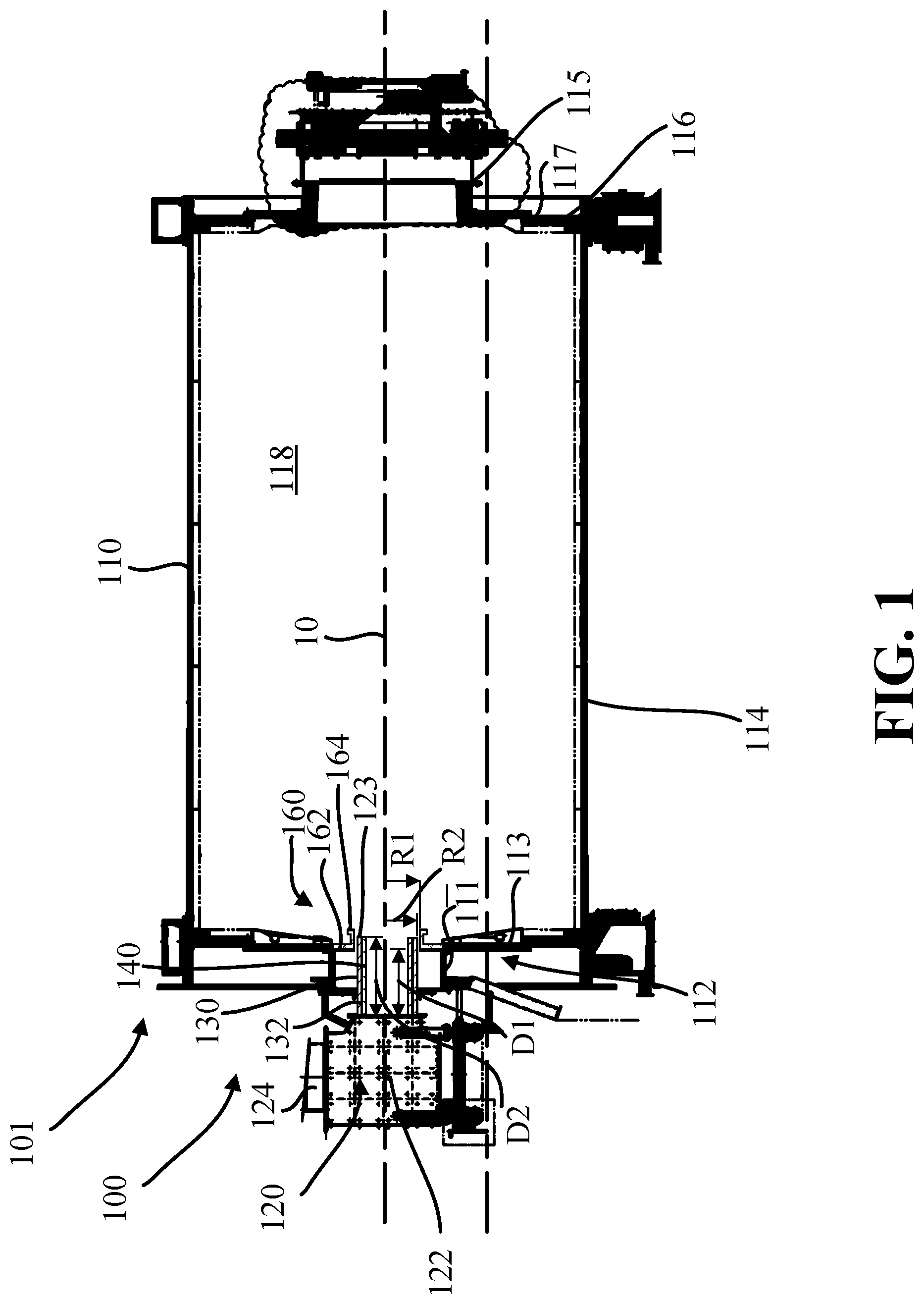 Patent US11772101 — Systems, devices and methods for improved efficiency of ball mills — Figure 1