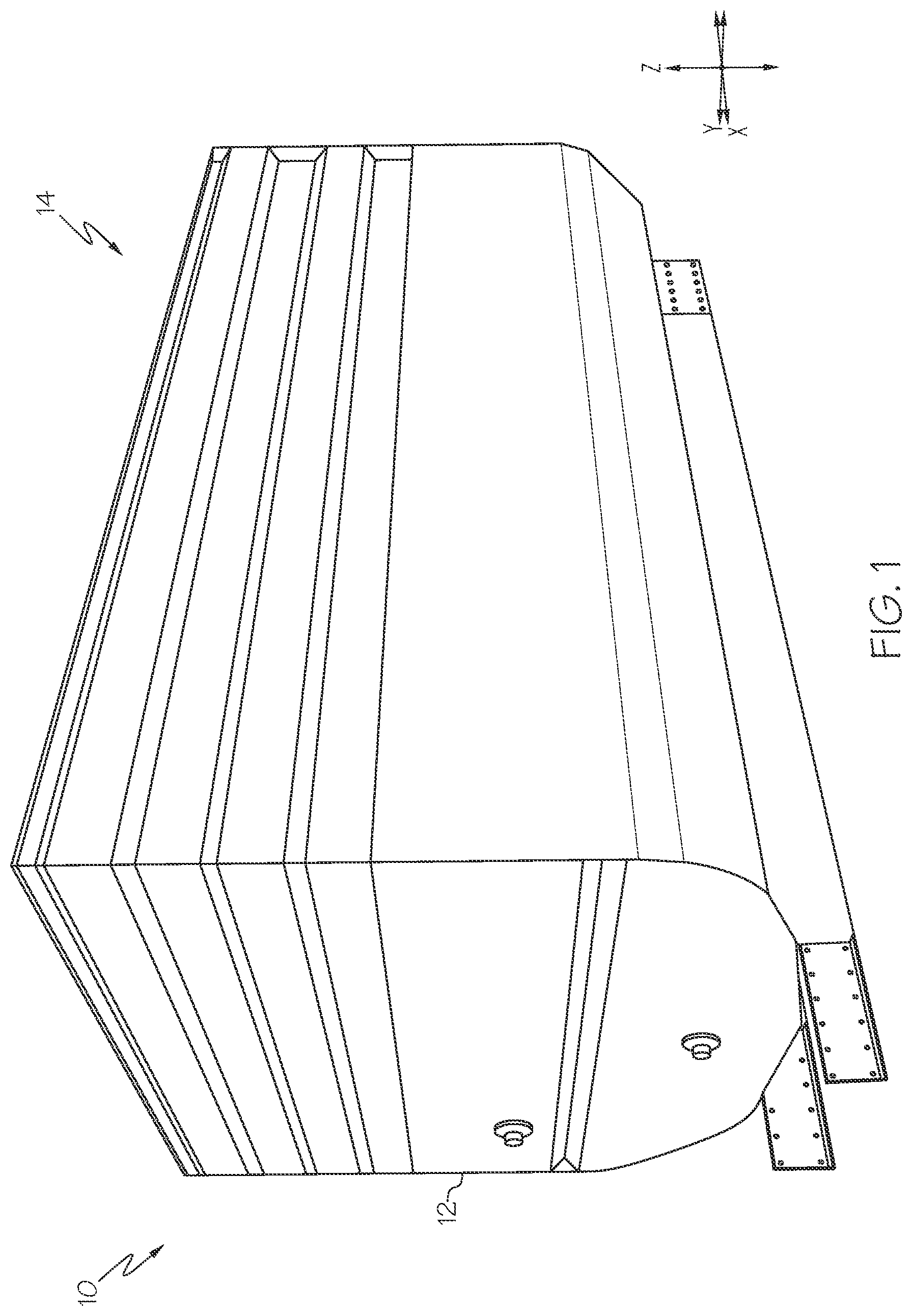 Patent US11772108 — Infeed chutes for material application machines — Figure 1