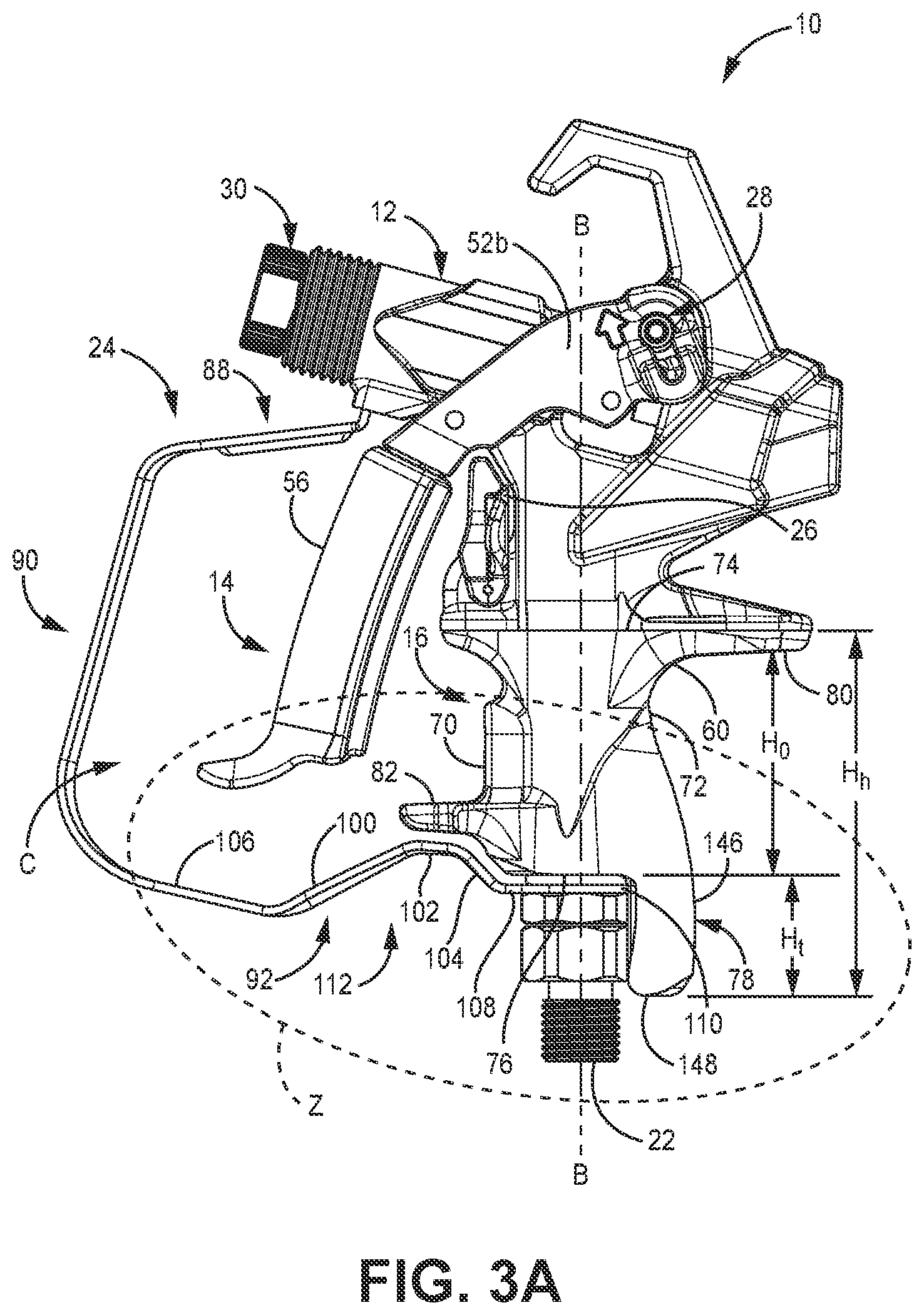 Patent US11772117 Figure 4 – Spray gun for spraying paints and other coatings