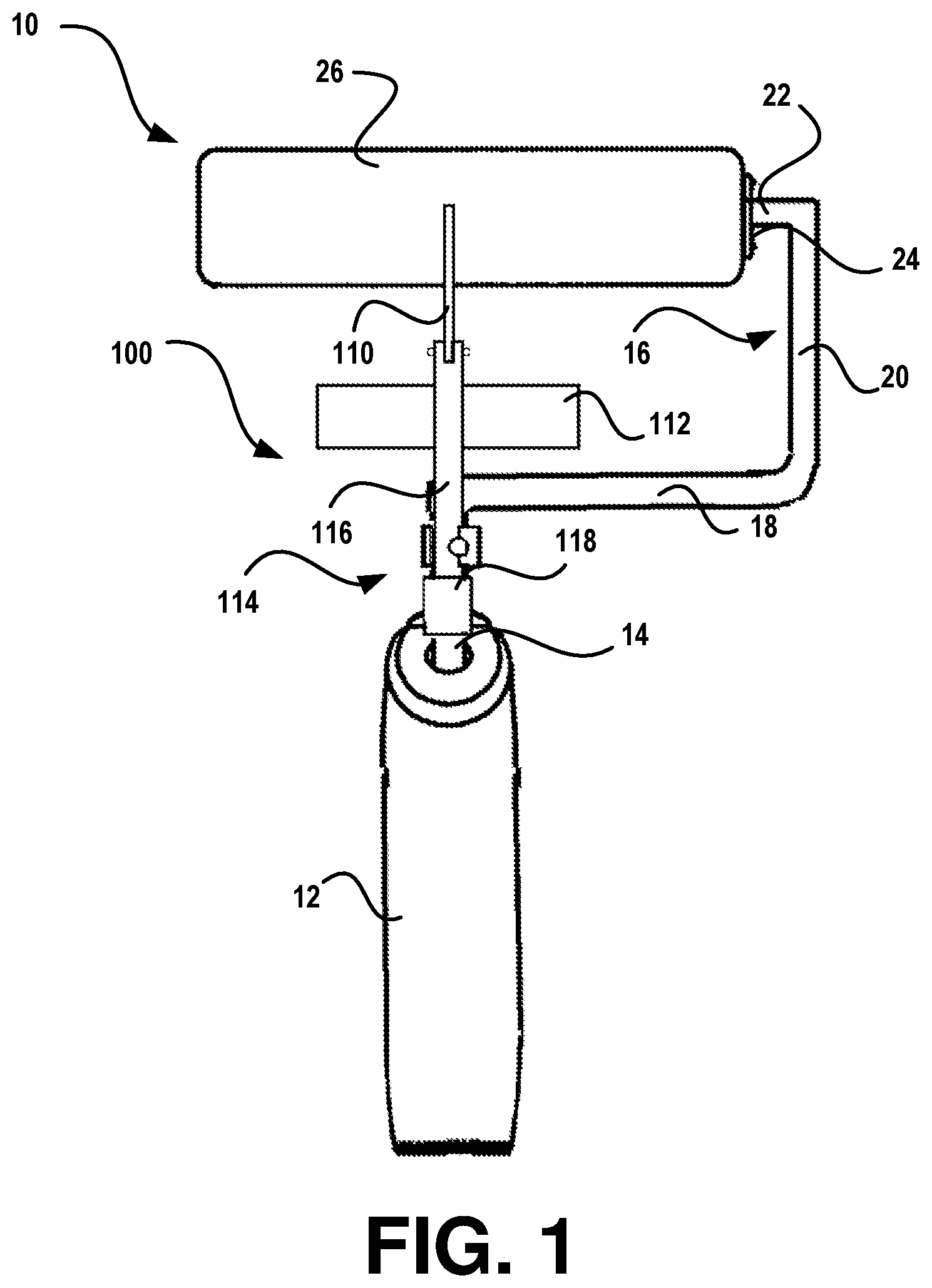 Patent US11772123 — Paint roller stop device — Figure 1