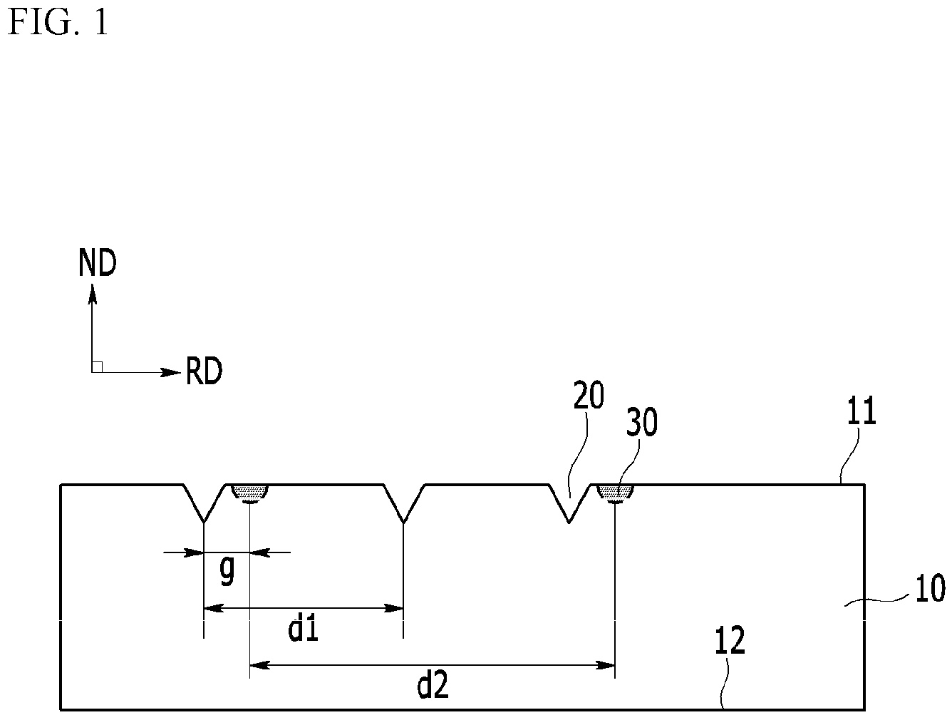 Patent US11772189 — Grain-oriented electrical steel sheet and magnetic domain refining method therefor — Figure 1