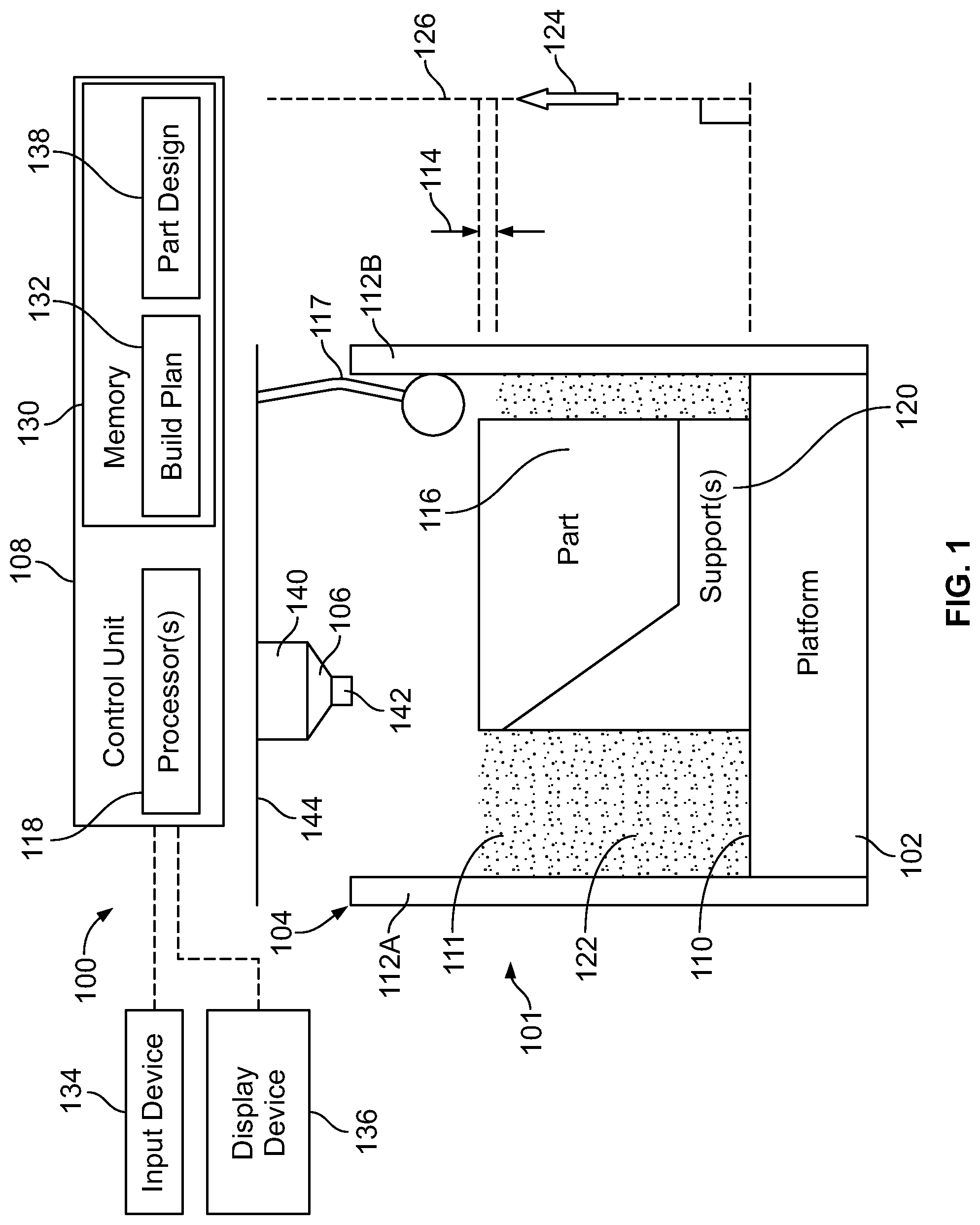 Patent US11772195 — Additive manufacturing system and method using multiple beam orientations — Figure 1