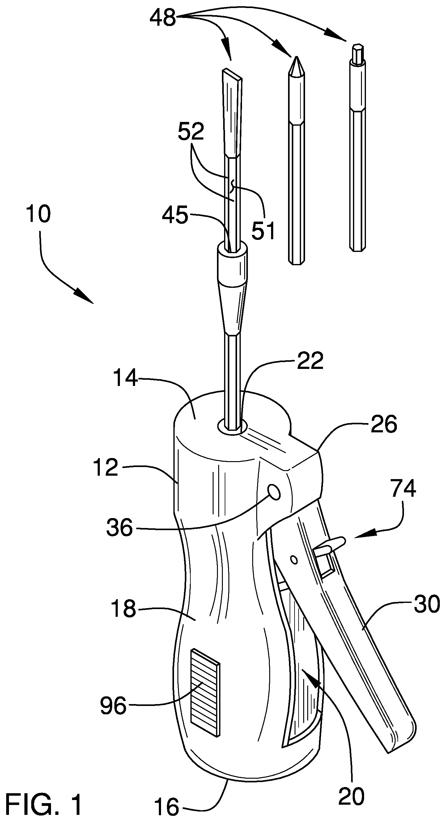 Patent US11772244 Figure 1 – Ratcheting screwdriver assembly
