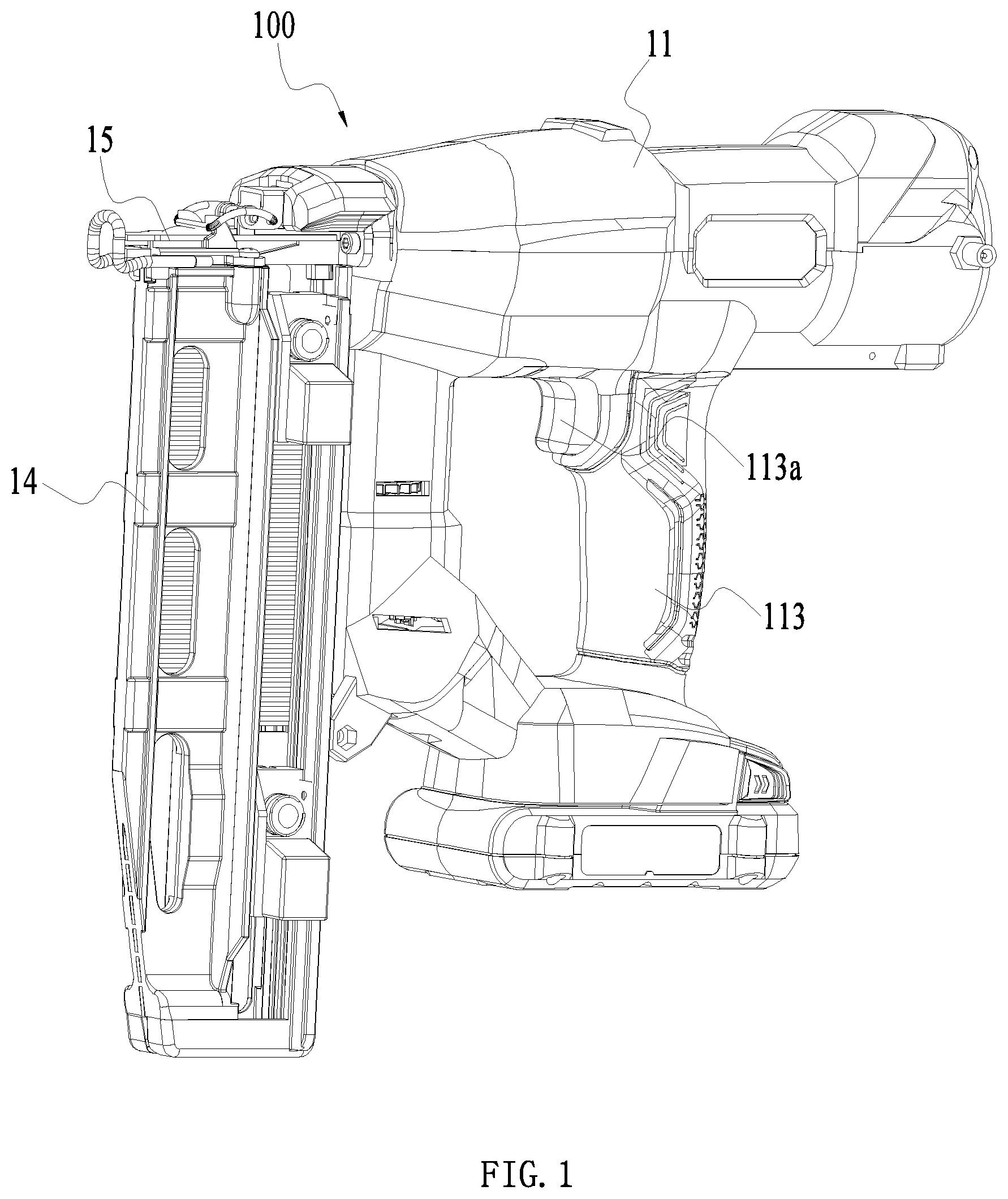 Patent US11772250 Figure 1 – Nail gun