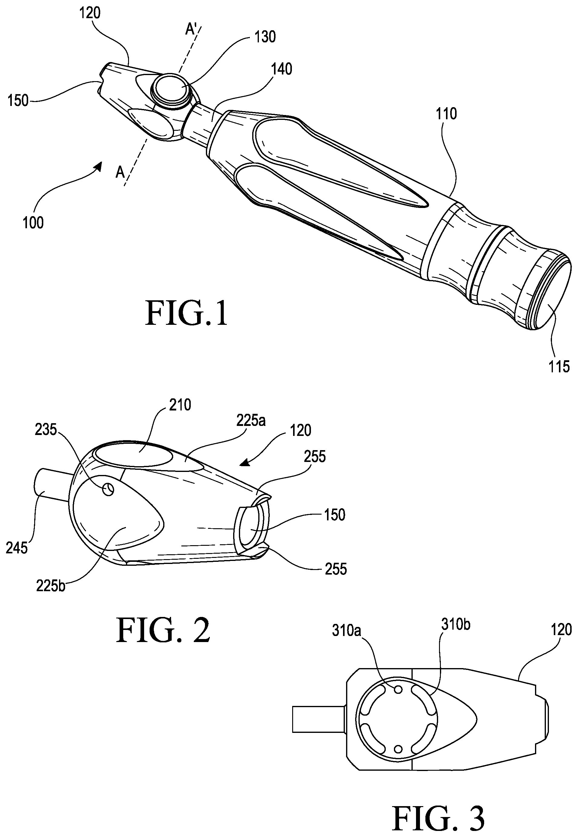 Patent US11772255 Figure 1 – Quick coupling apparatus on instrument handle