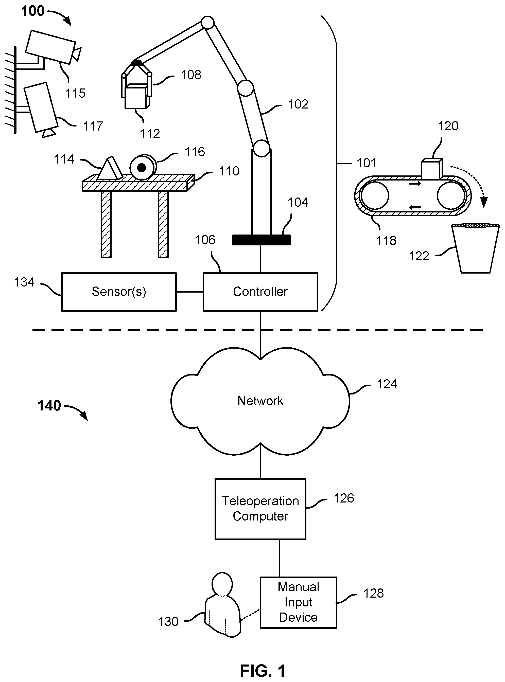 Patent US11772262 — Detecting slippage from robotic grasp — Figure 1