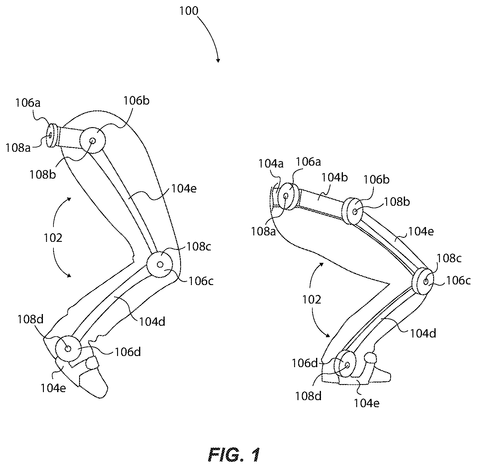 Patent US11772283 — Clutched joint modules having a quasi-passive elastic actuator for a robotic assembly — Figure 1