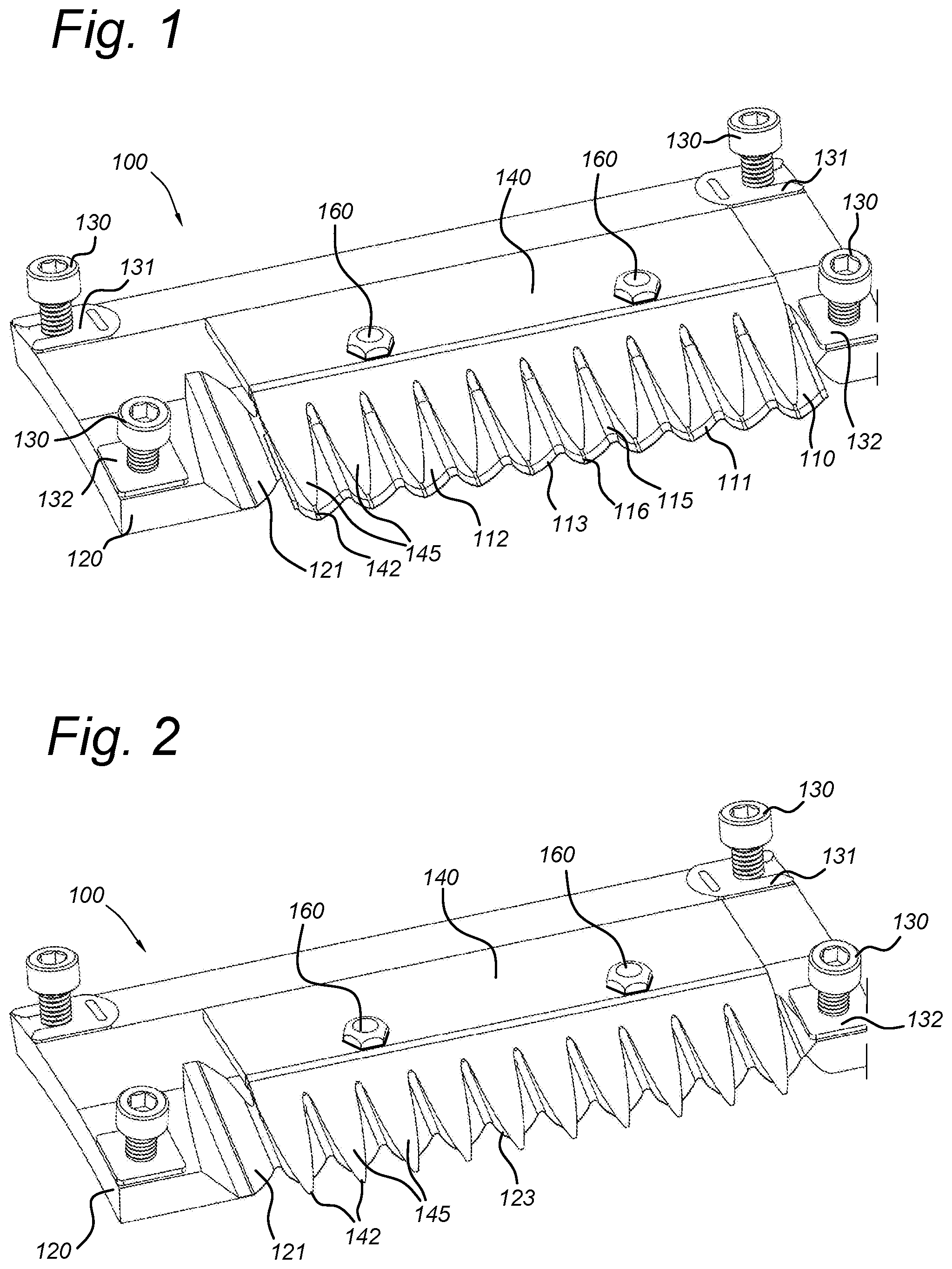 Patent US11772293 Figure 1 – Knife assembly and cutting system equipped with same