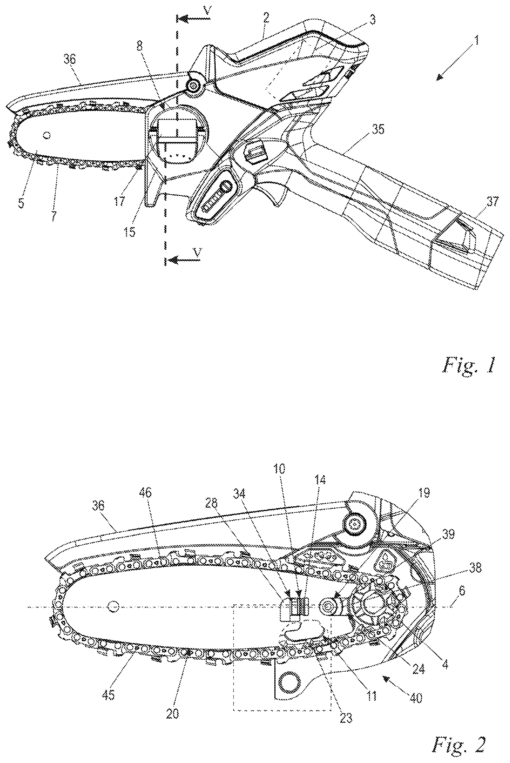 Patent US11772295 — Chain saw and method for tensioning a saw chain of a chain saw — Figure 1