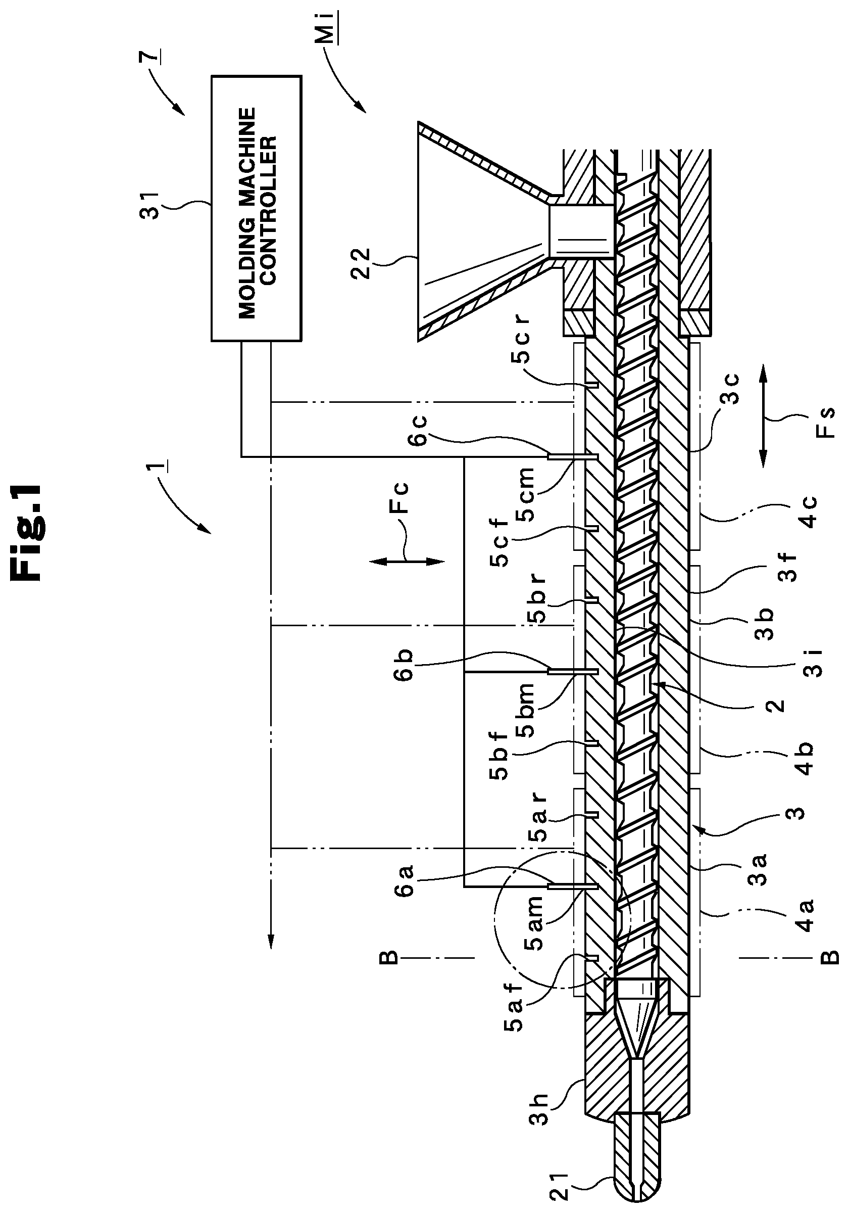 Patent US11772314 Figure 1 – Temperature control device for injection molding machine