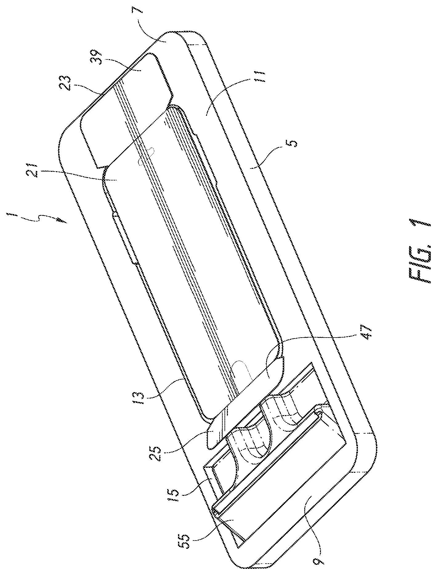 Patent US11772321 — Applicator for applying protective coverings to electronic device displays — Figure 1