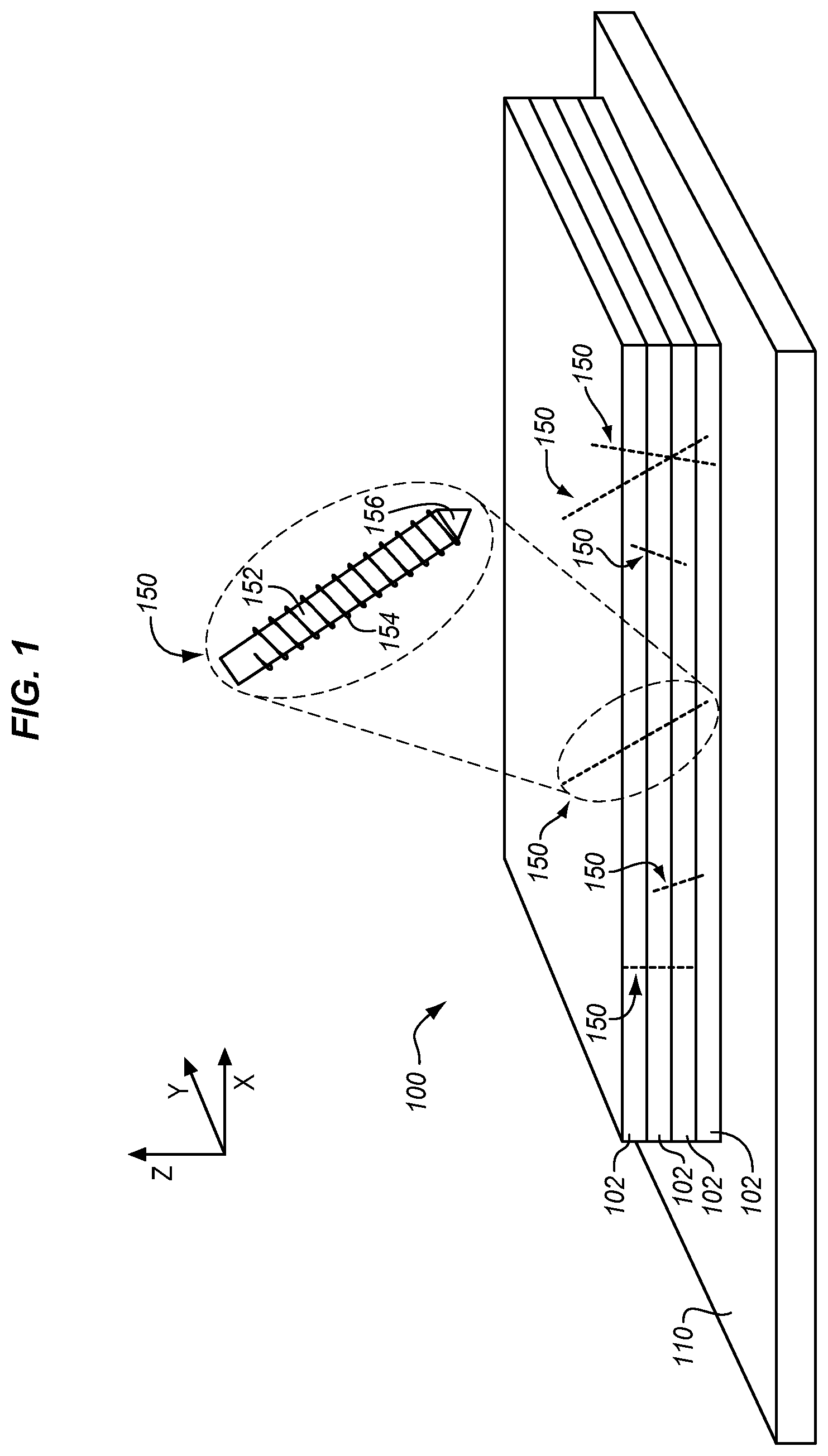 Patent US11772360 — Filament fastener that cures with composite part — Figure 1