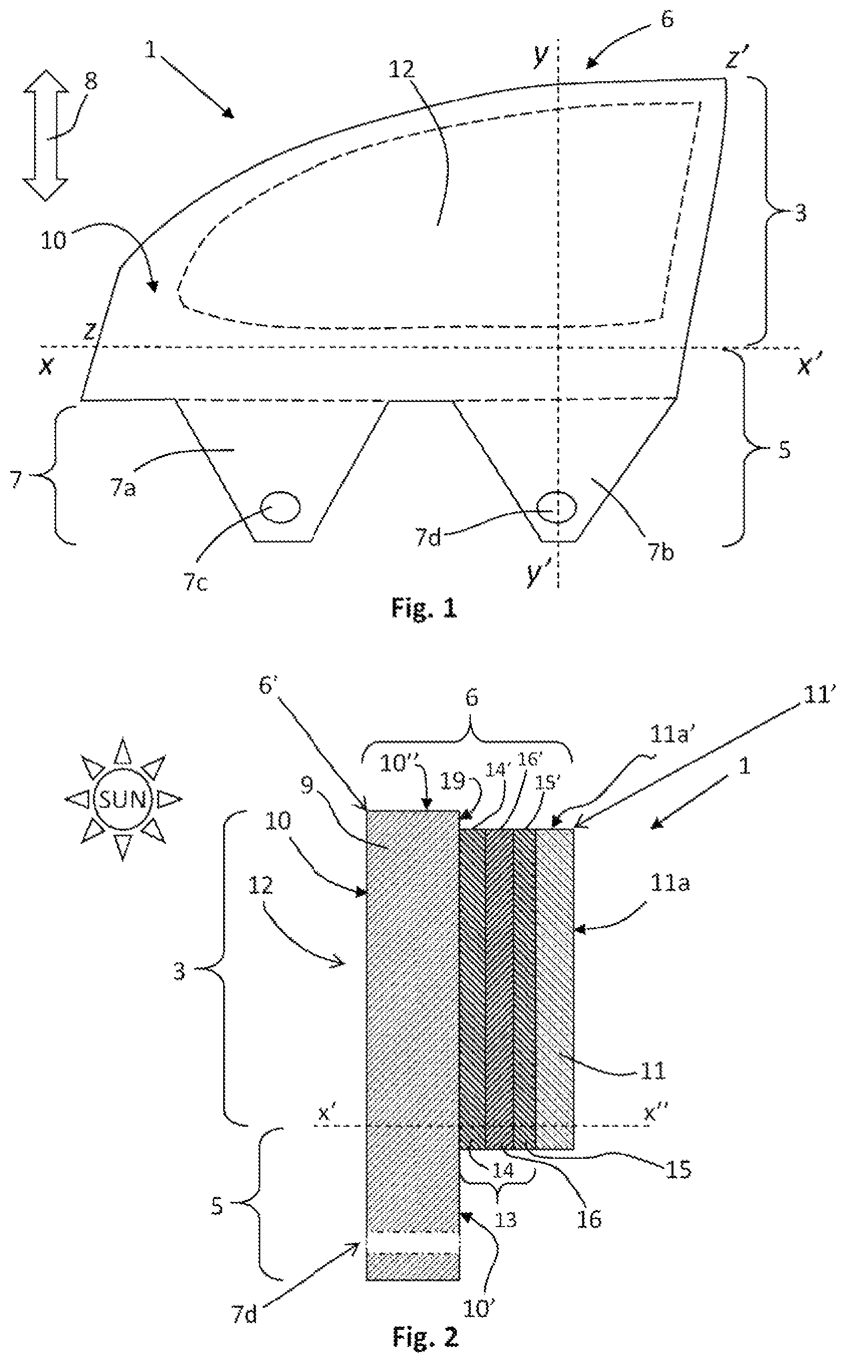 Patent US11772367 — Laminated glazing — Figure 1