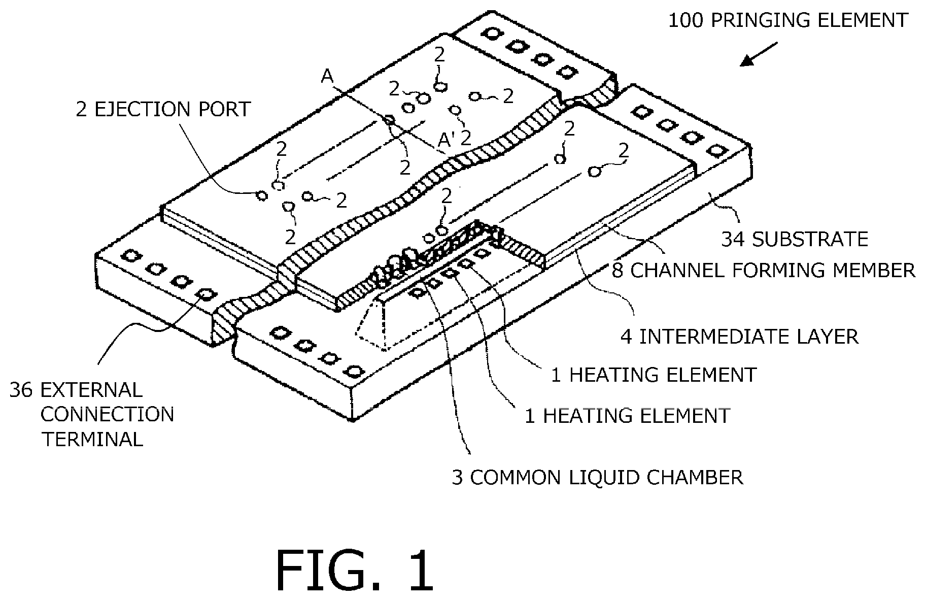 Patent US11772378 — Printing element and method for manufacturing same — Figure 1