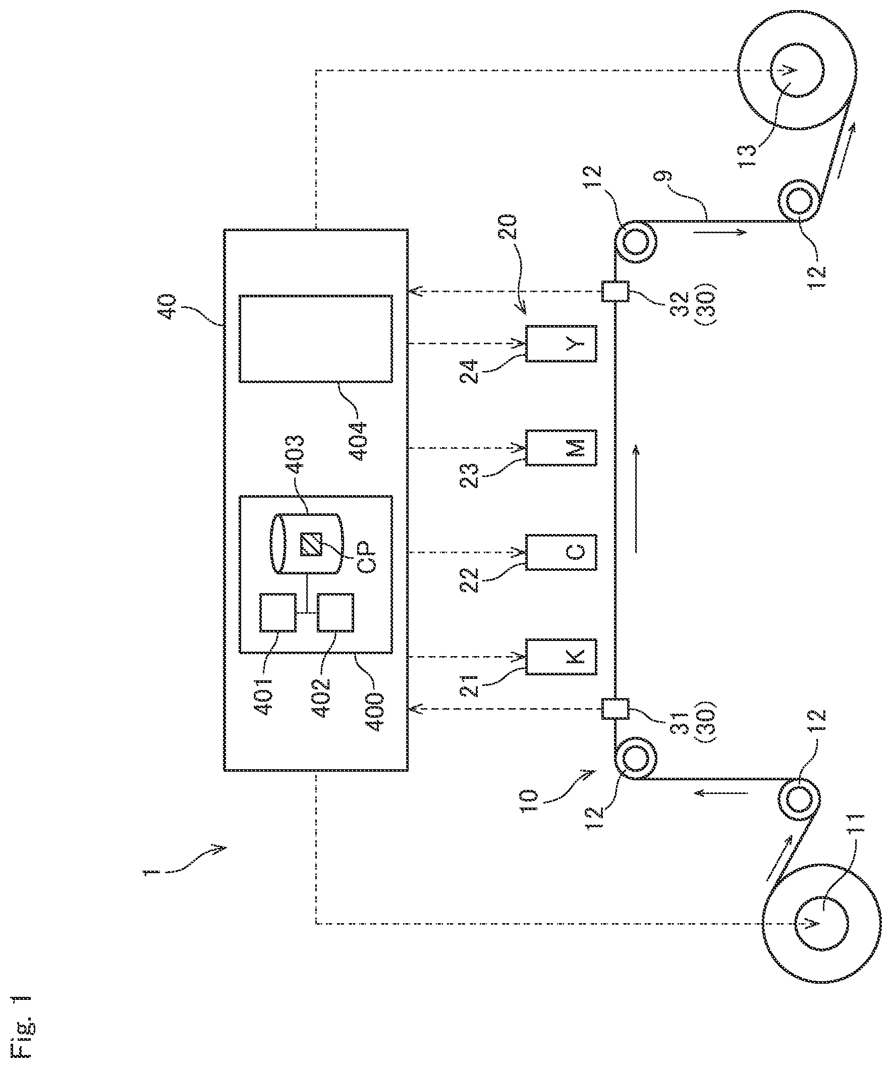 Patent US11772392 — Base material processing apparatus and detection method — Figure 1