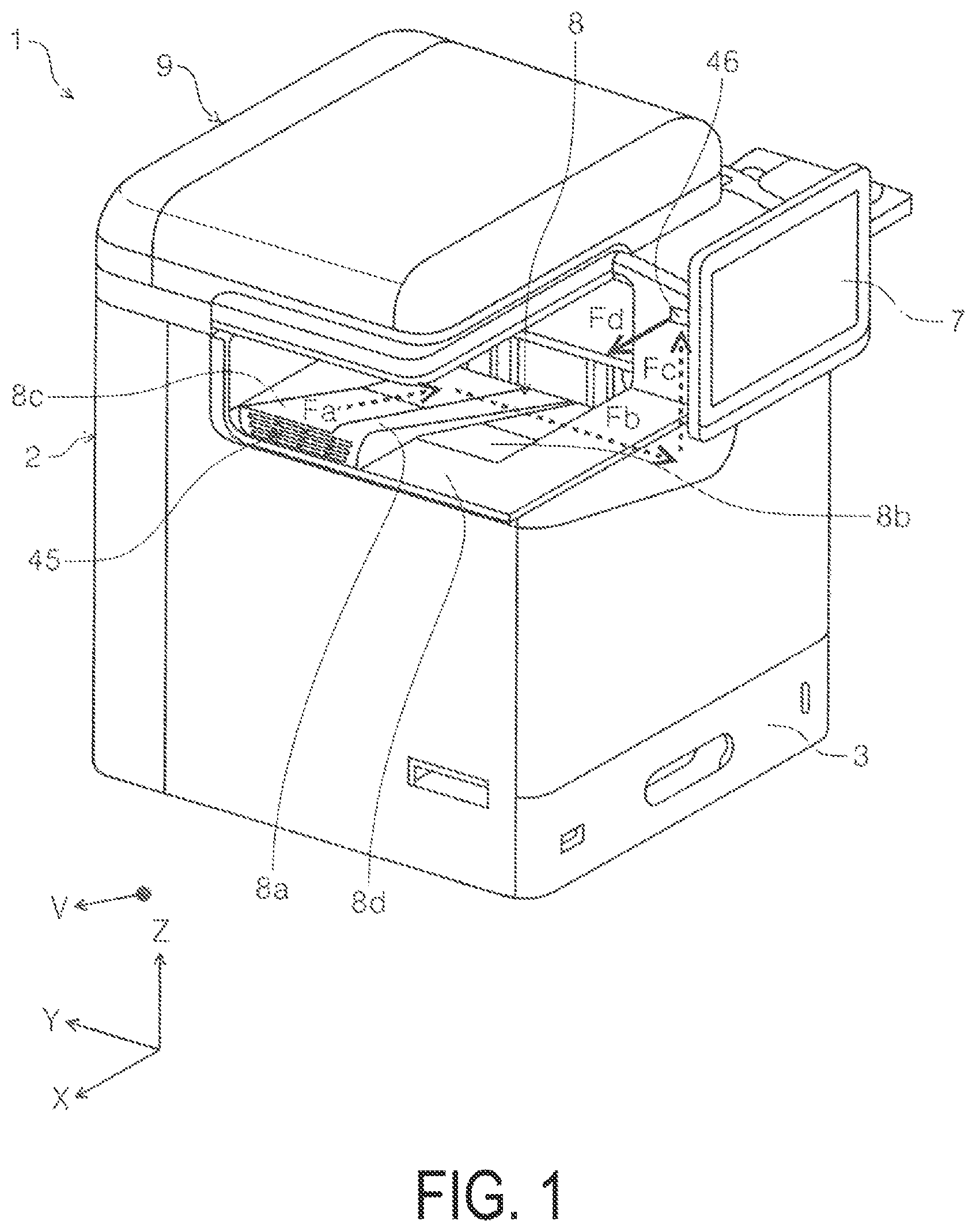 Patent US11772396 — Recording device with air flow path for cooling a recording unit — Figure 1