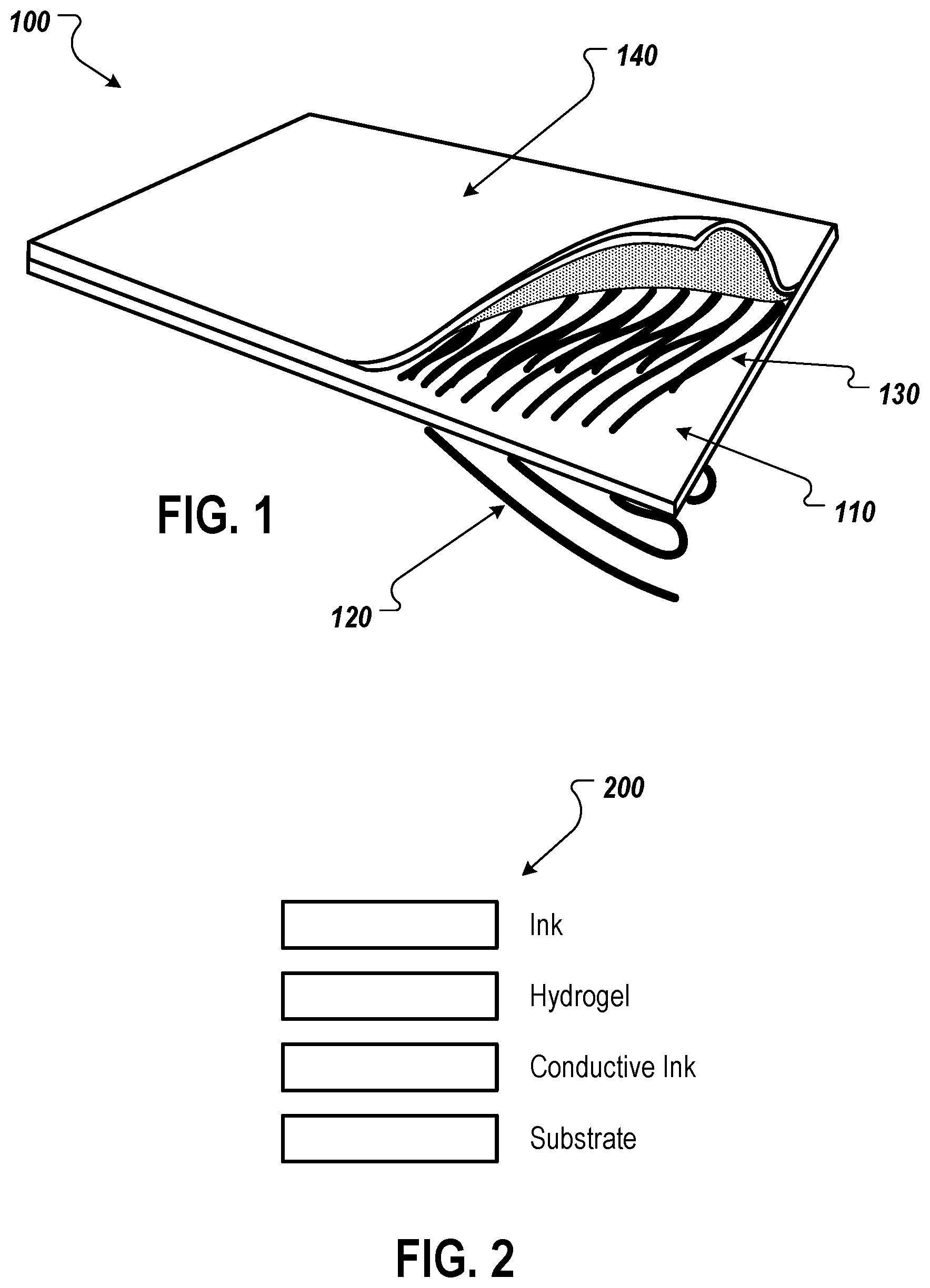 Patent US11772399 Figure 1 – Creating morphing objects by inkjet printing thermoresponsive hydrogels