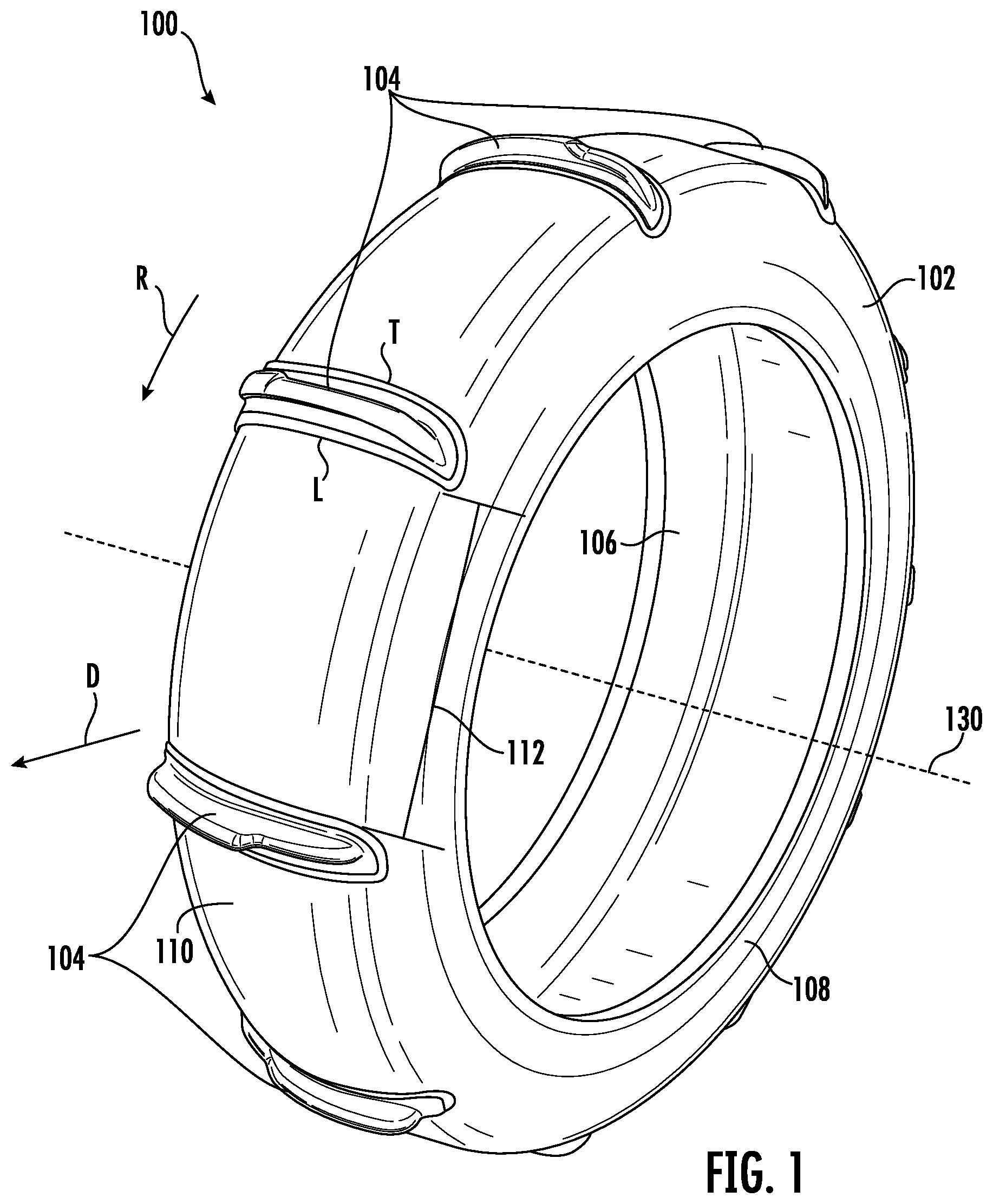 Patent US11772417 — Paddle tire — Figure 1
