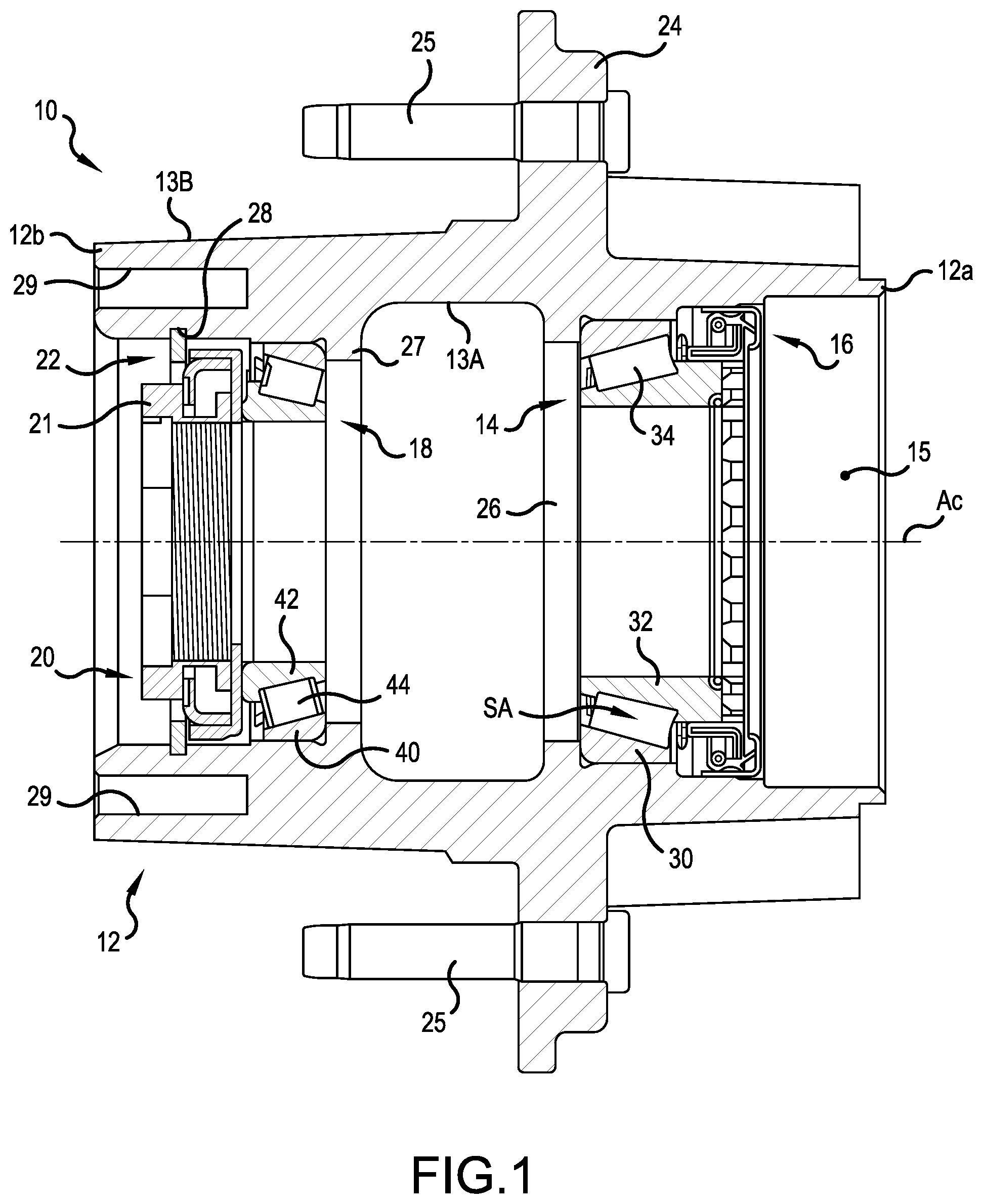 Patent US11772419 — Unitized wheel end assembly — Figure 1