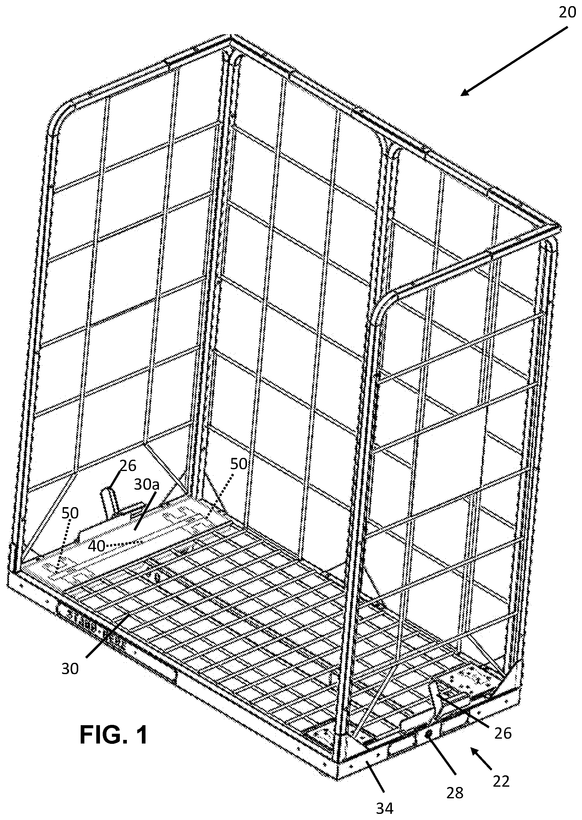 Patent US11772420 — Caster wheel brake and anti-swivel system — Figure 1