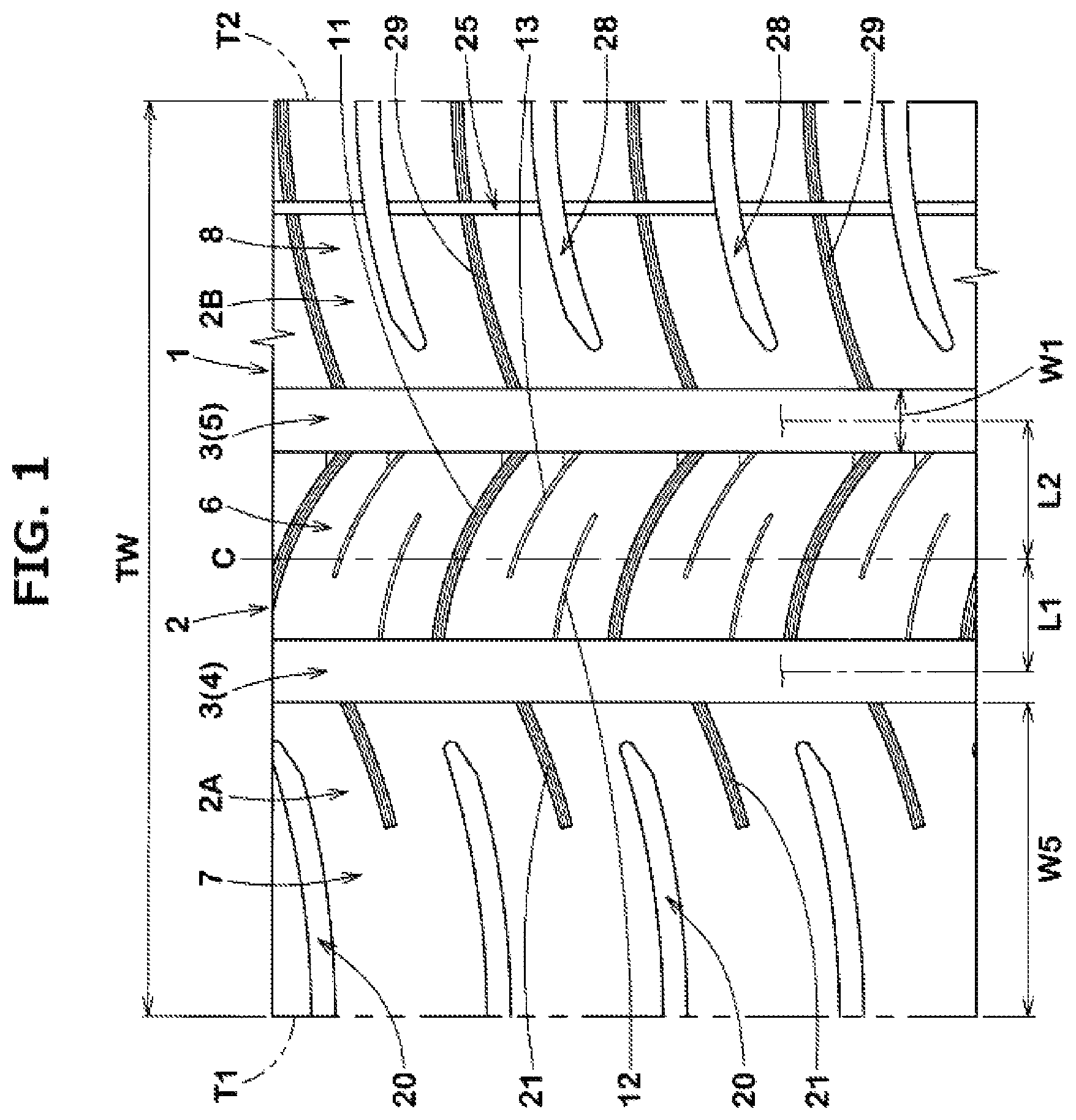 Patent US11772430 — Tire — Figure 1
