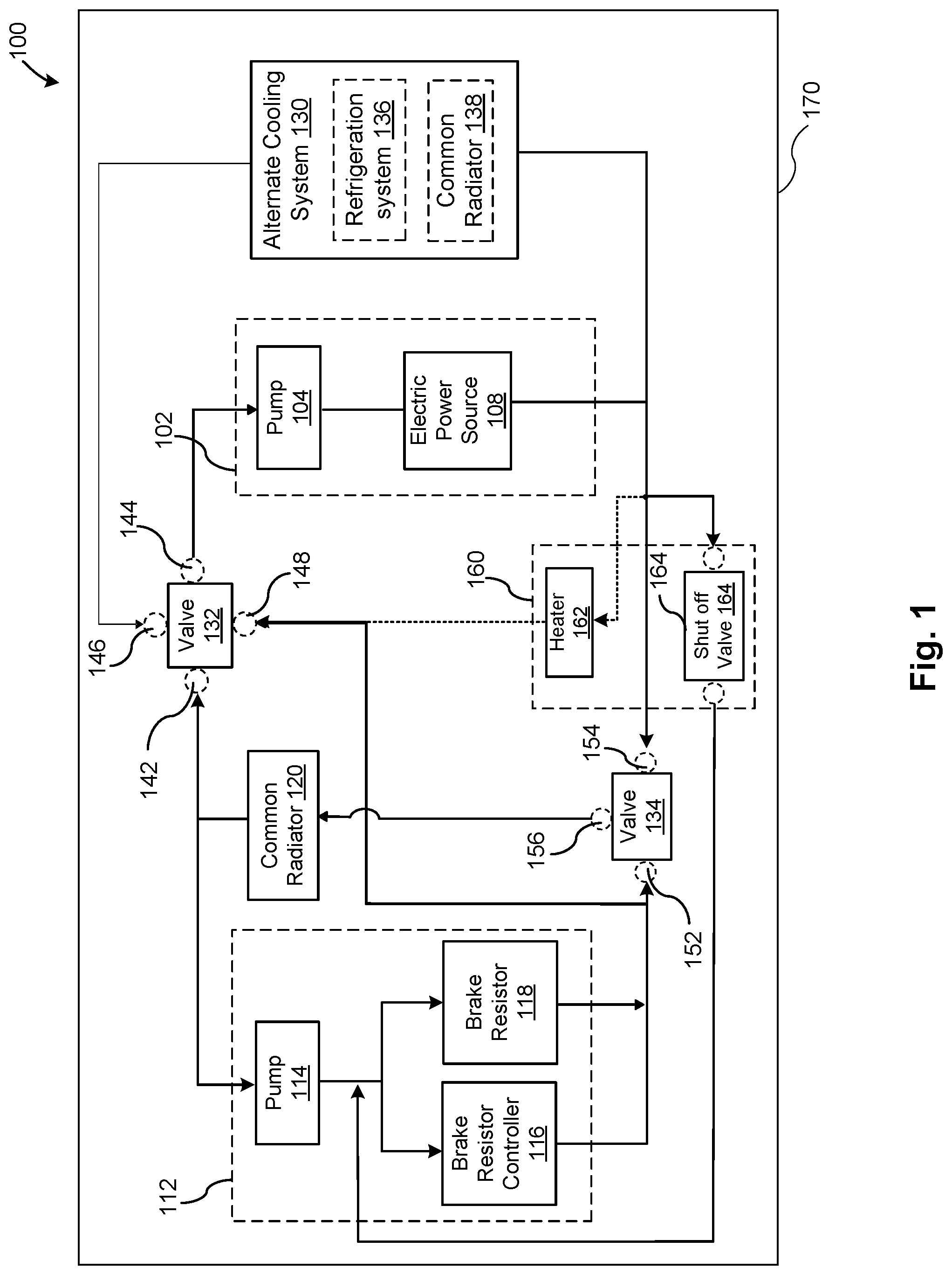 Patent US11772450 Figure 1 – Thermal management systems and methods with heating component