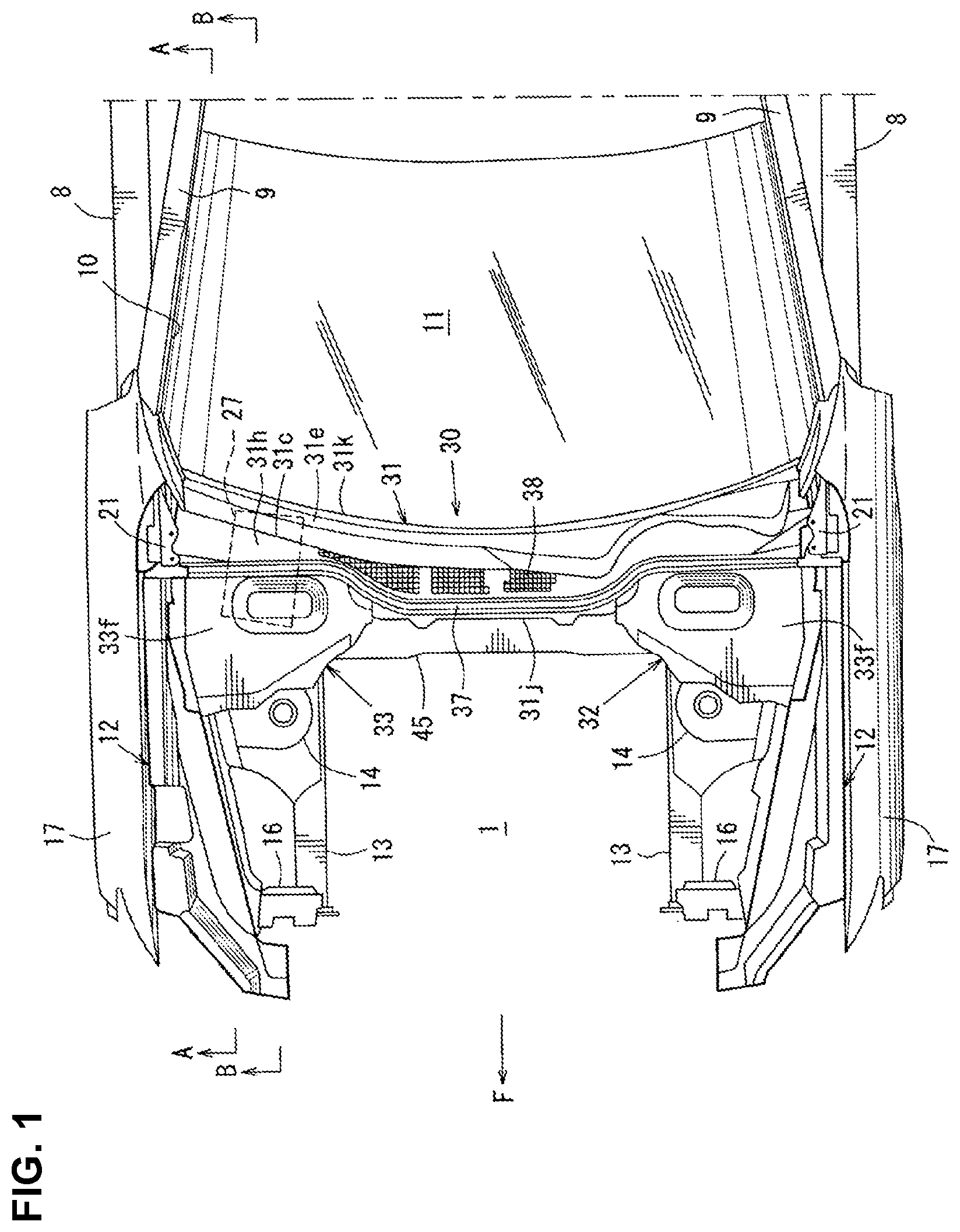 Patent US11772457 — Cowl grille structure of vehicle — Figure 1