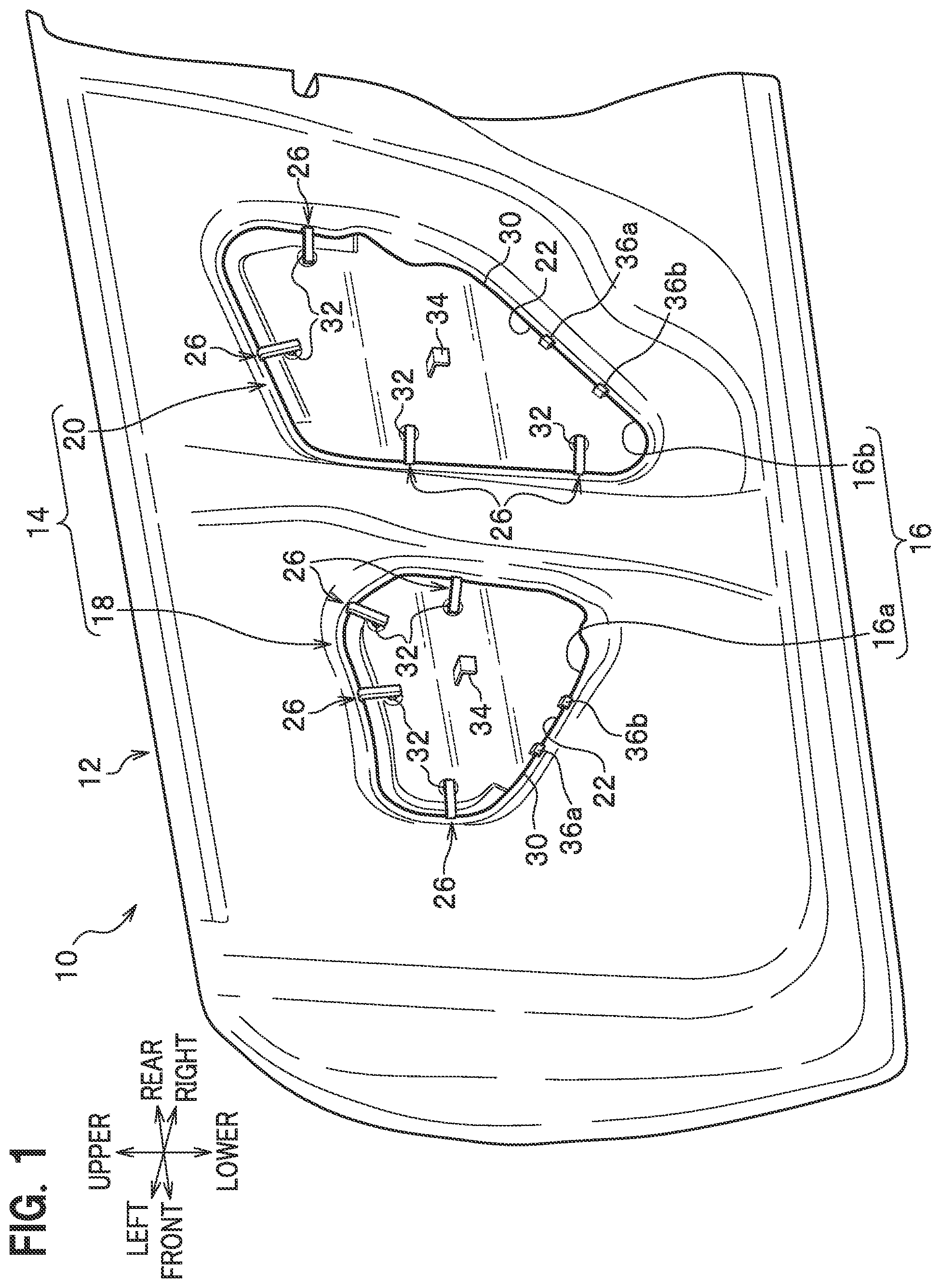 Patent US11772464 — Door structure and method of assembling vehicle door — Figure 1