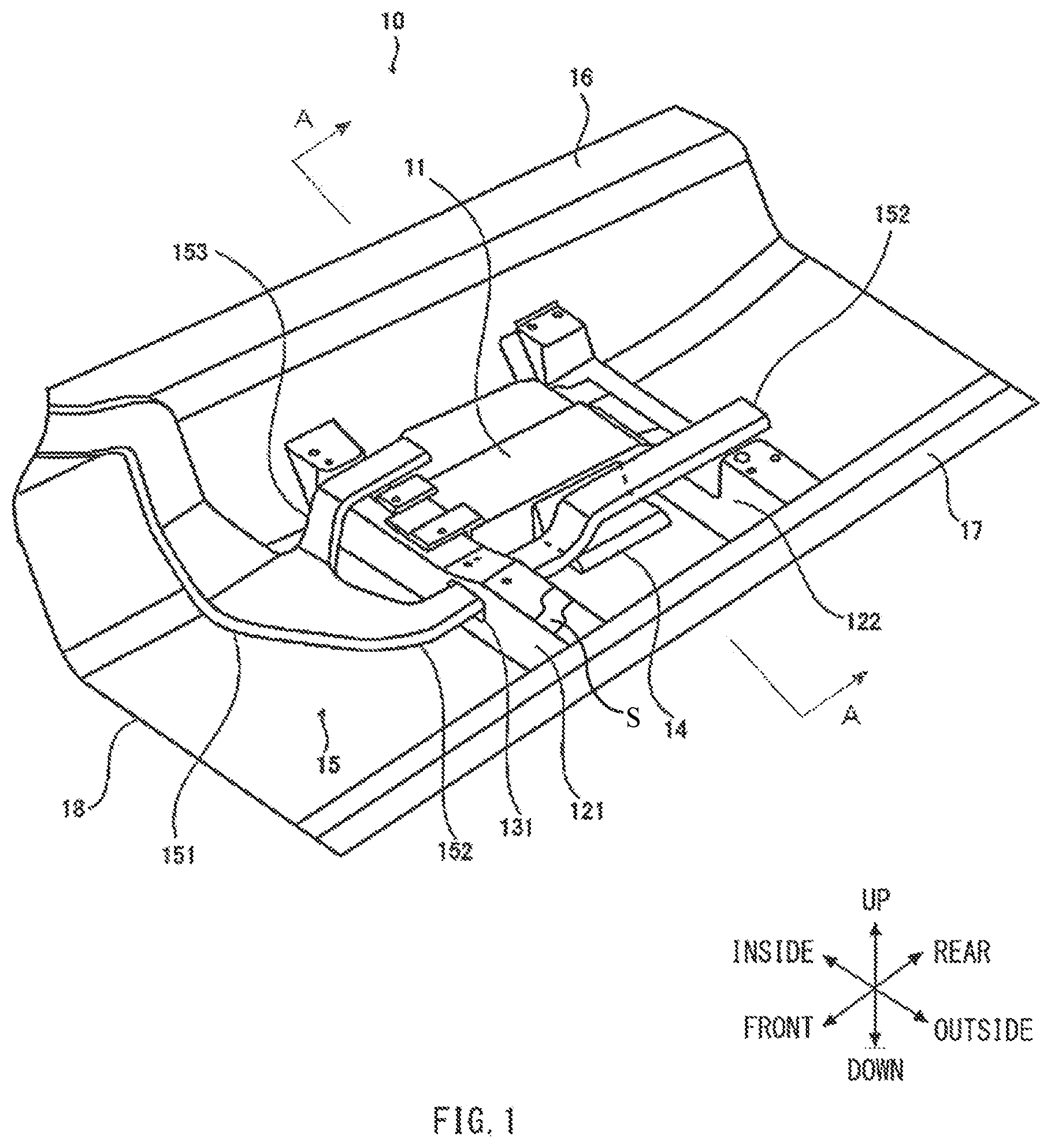 Patent US11772472 — Vehicle battery protection structure — Figure 1