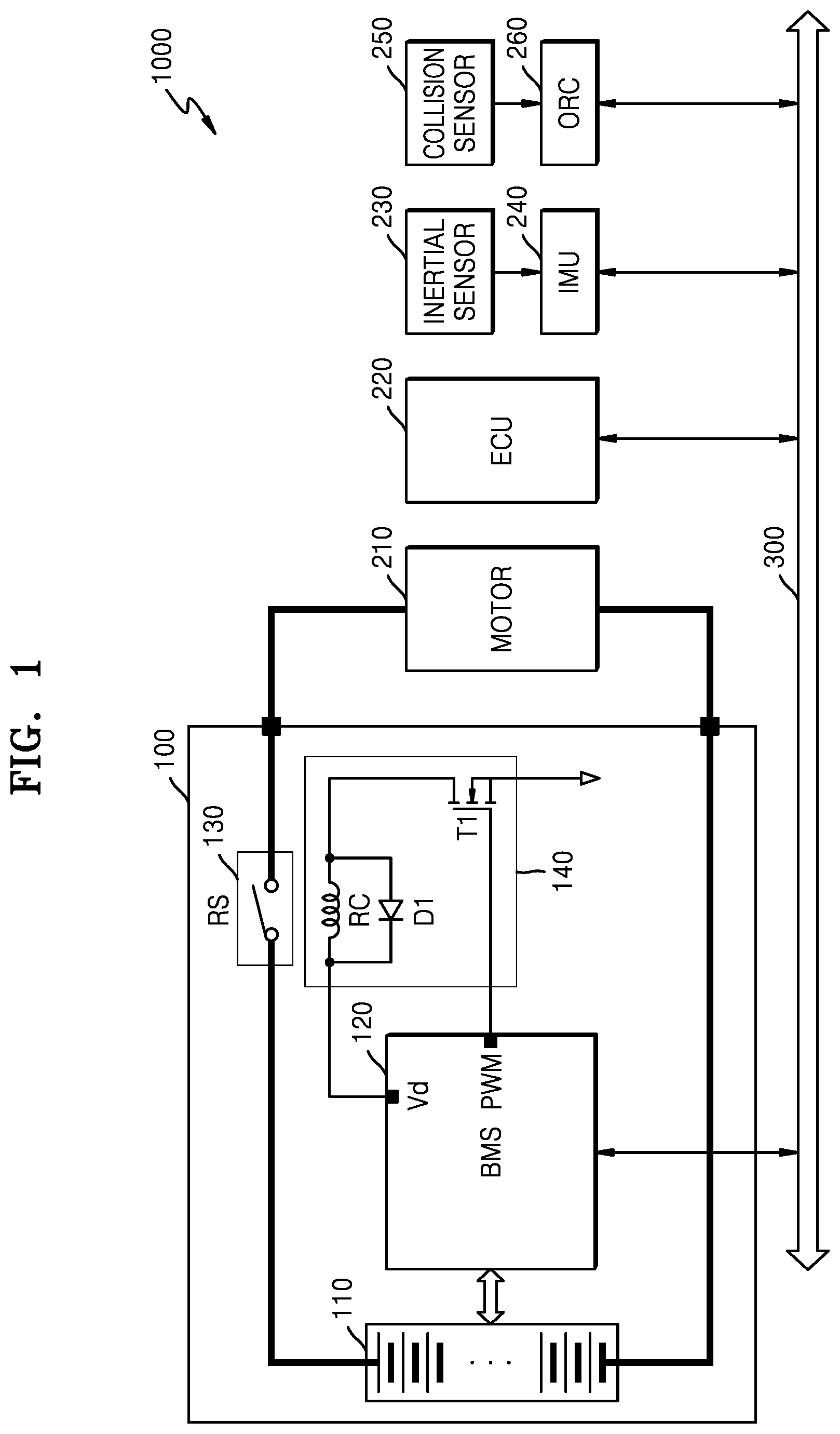 Patent US11772497 Figure 1 – Vehicle and battery pack for the same