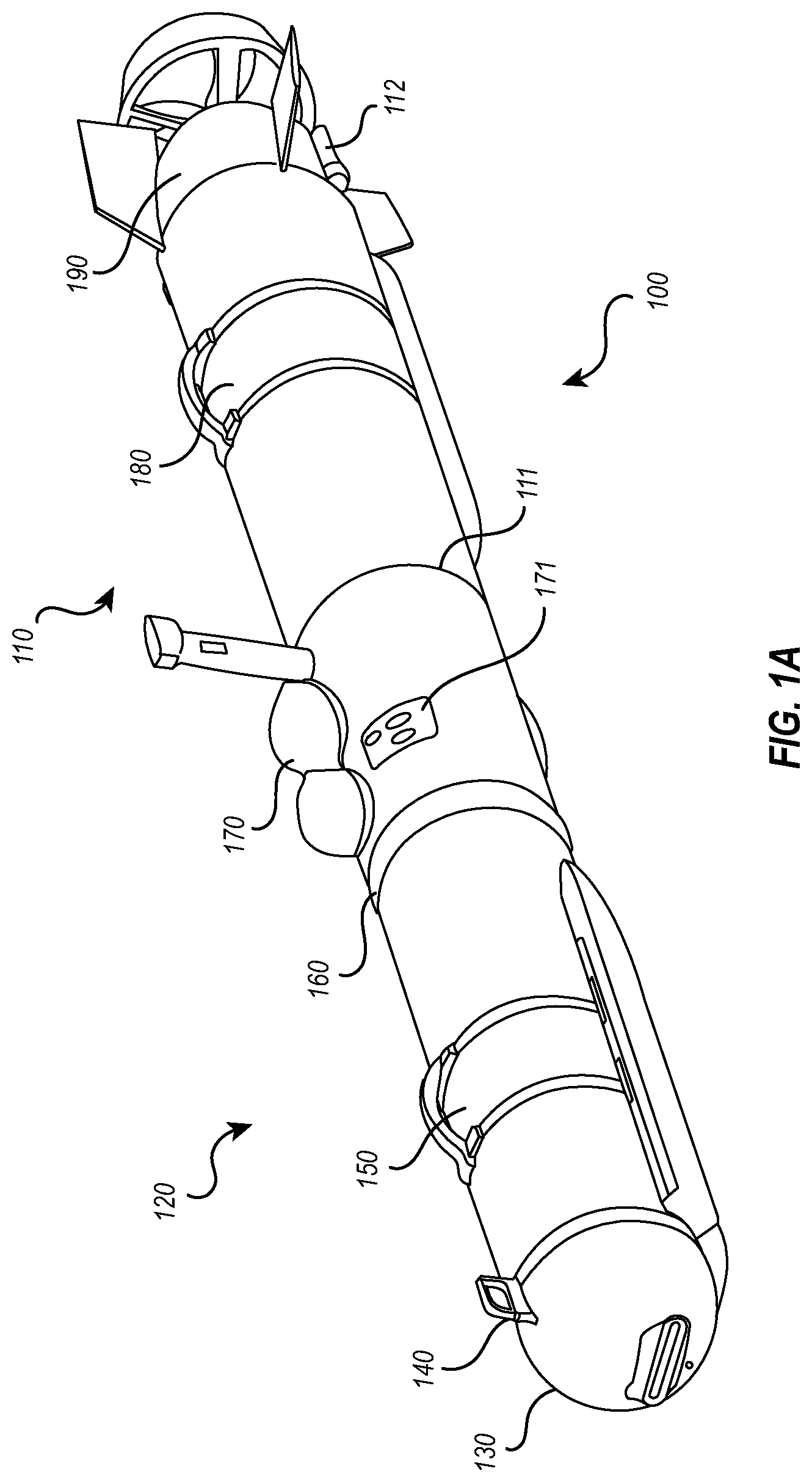 Patent US11772501 — Unmanned undersea vehicle with modular battery system — Figure 1