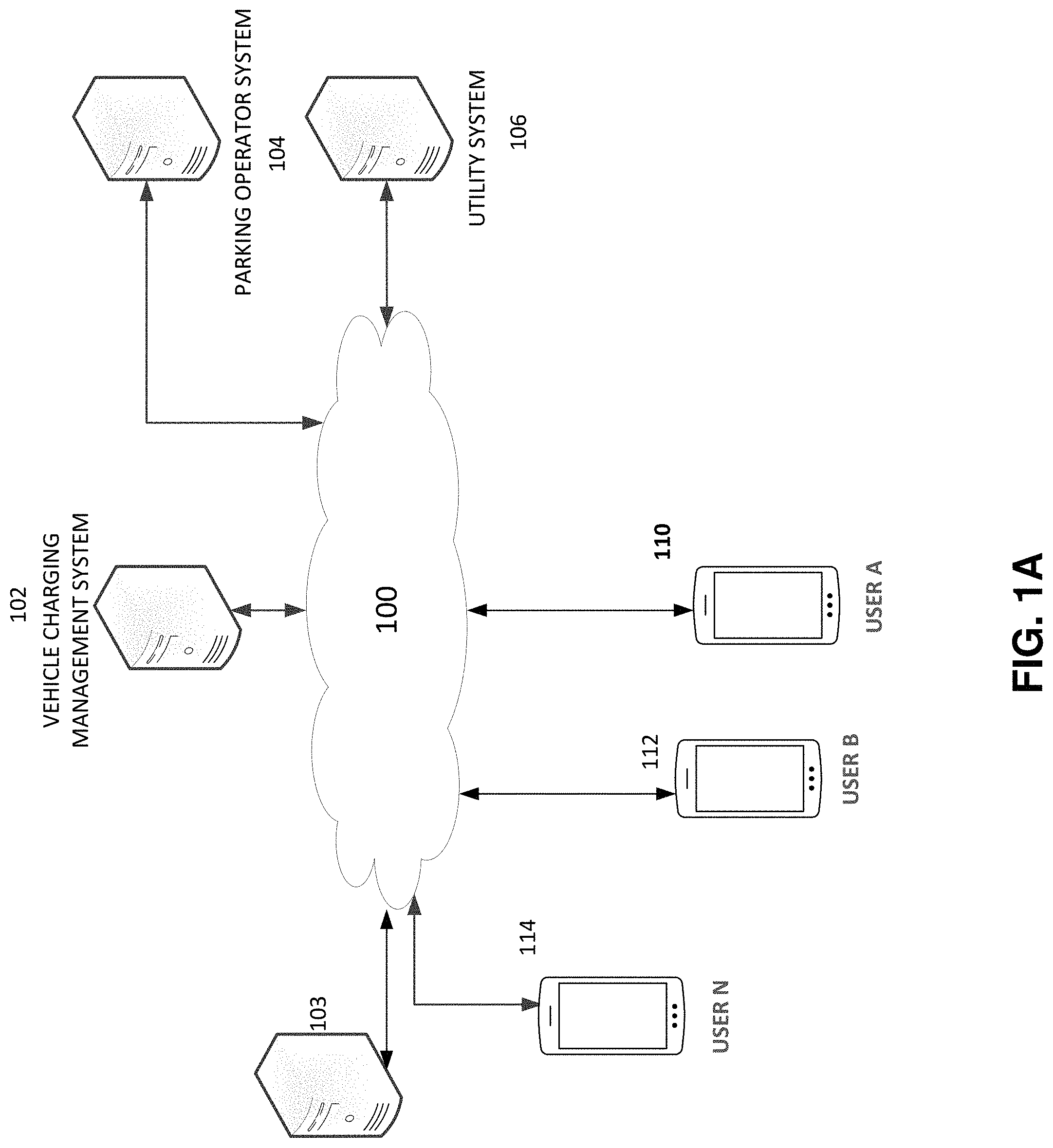 Patent US11772510 — Systems and methods for charging parked vehicles — Figure 1