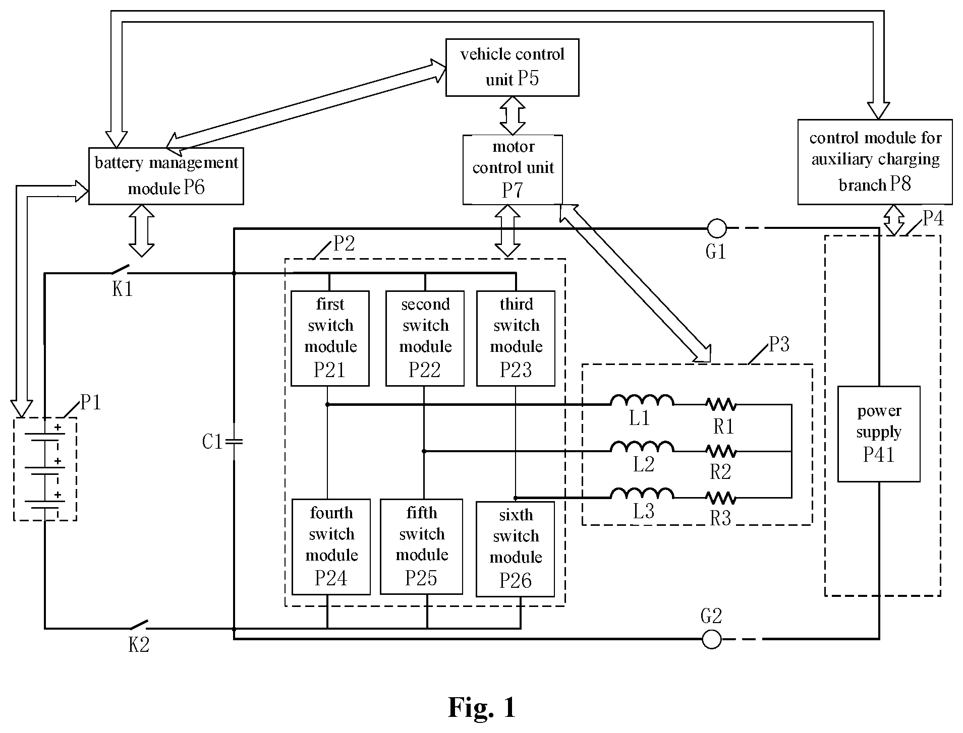Patent US11772515 Figure 1 – Battery pack heating system and control method thereof