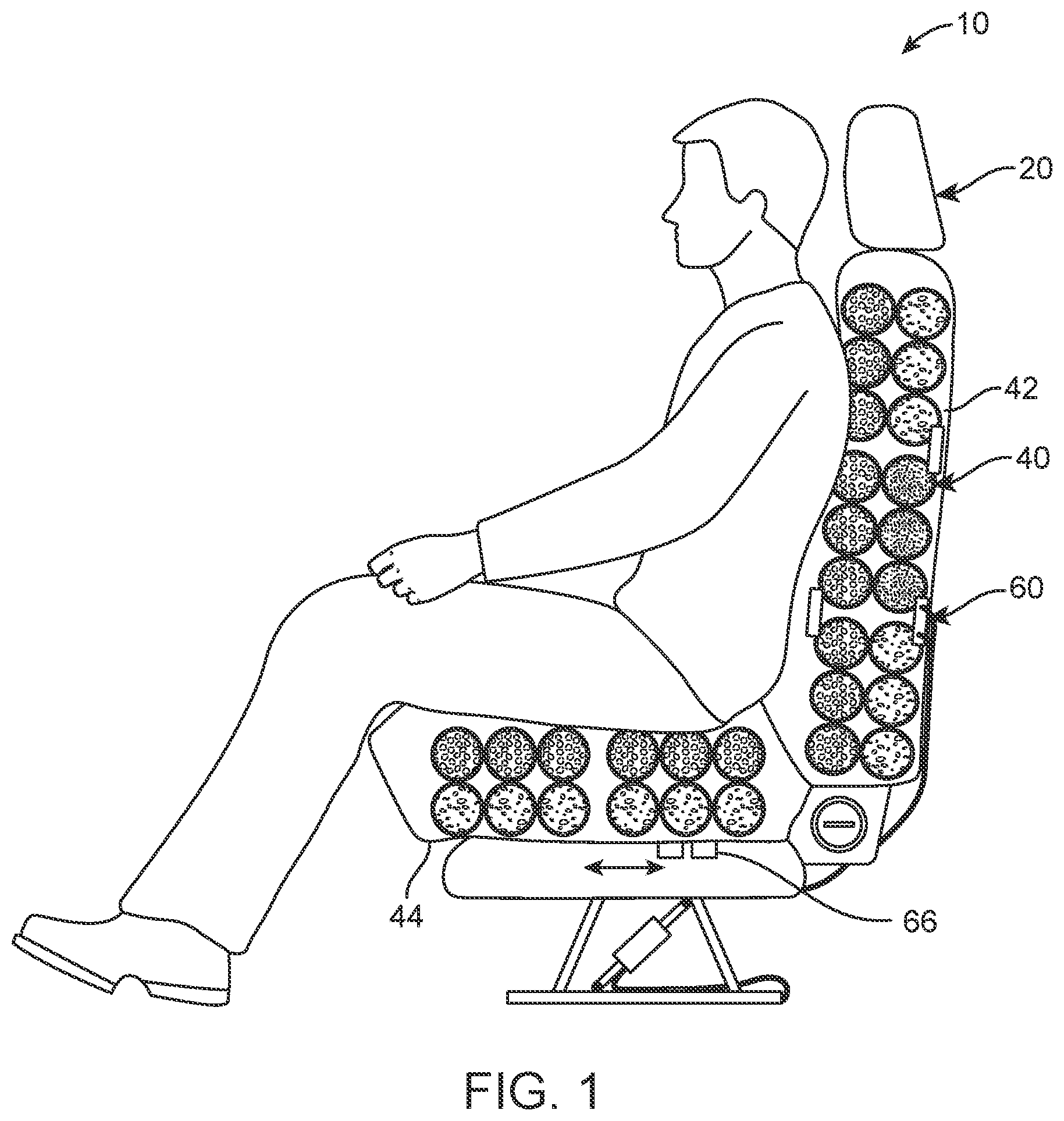 Patent US11772532 Figure 1 – Multi layer seat with inserts