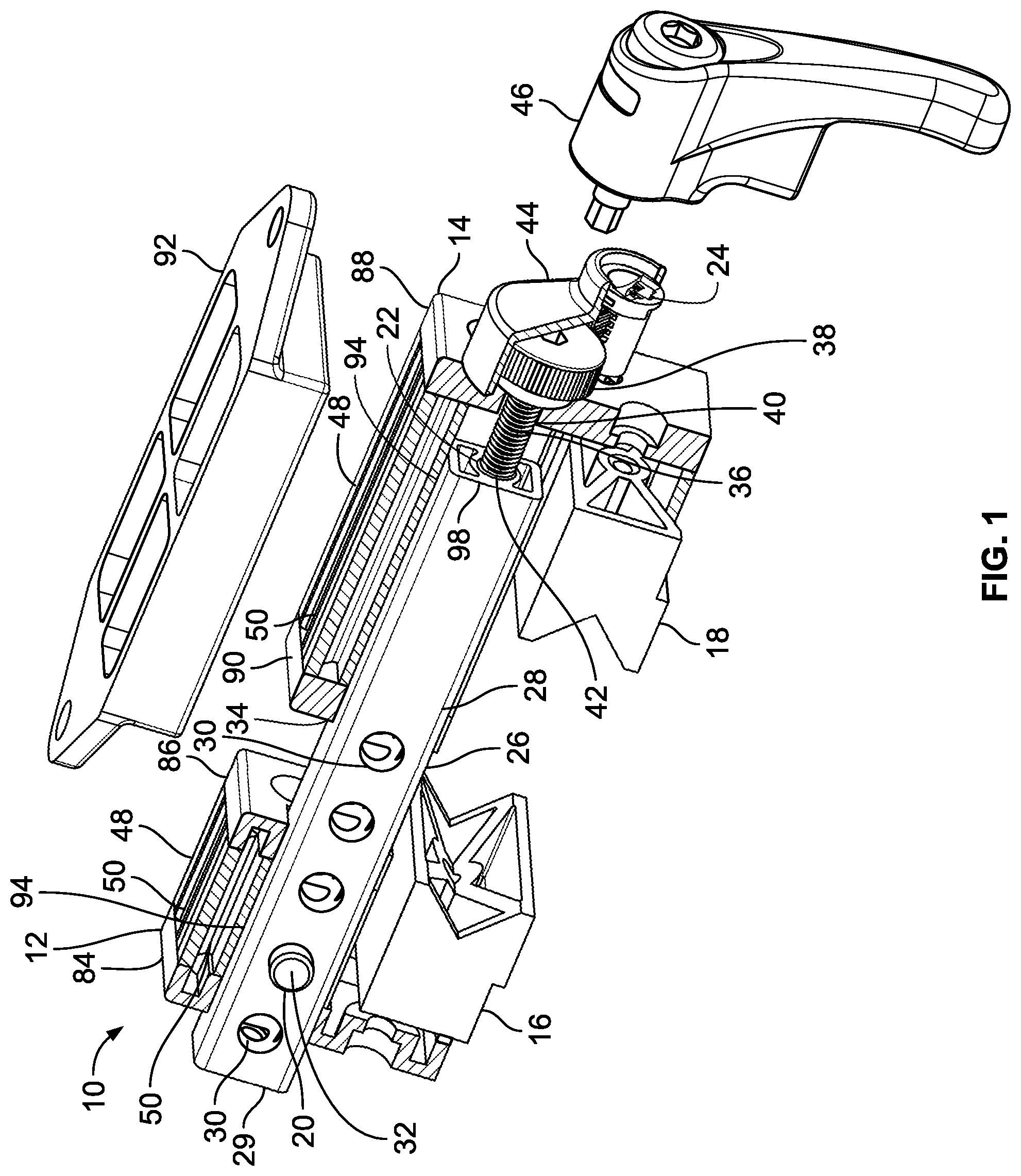 Patent US11772567 — Vehicle roof rack accessory clamp — Figure 1